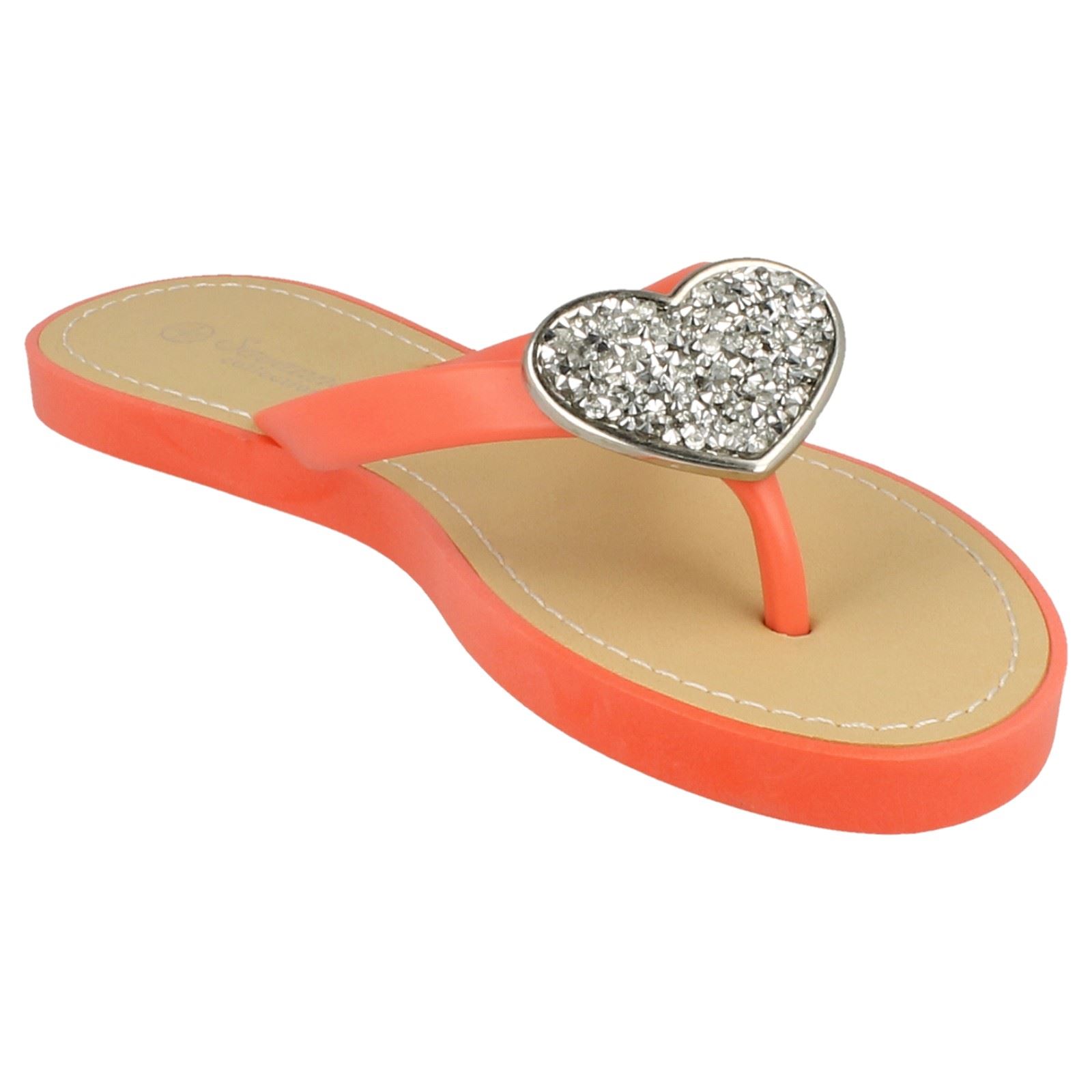 Chanclas elegantes sin cordones con detalles brillantes del corazón para damas Savannah F0R816 - Imagen 17 de 37