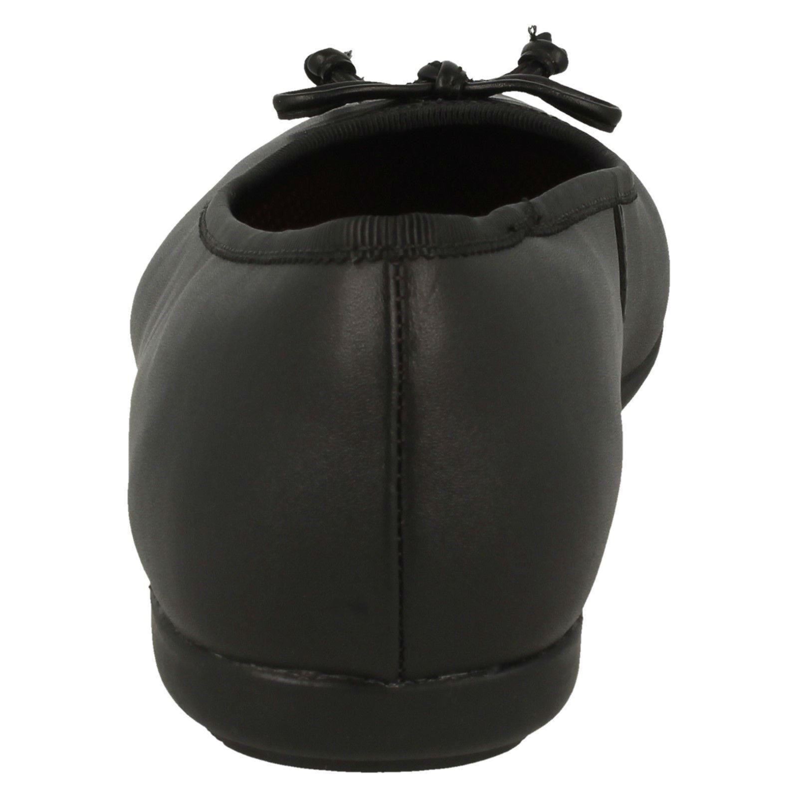 niñas escolares para On Bow Leather Shine' Zapatos Slip 'jesse Clarks Negro Detail CxqadW48w