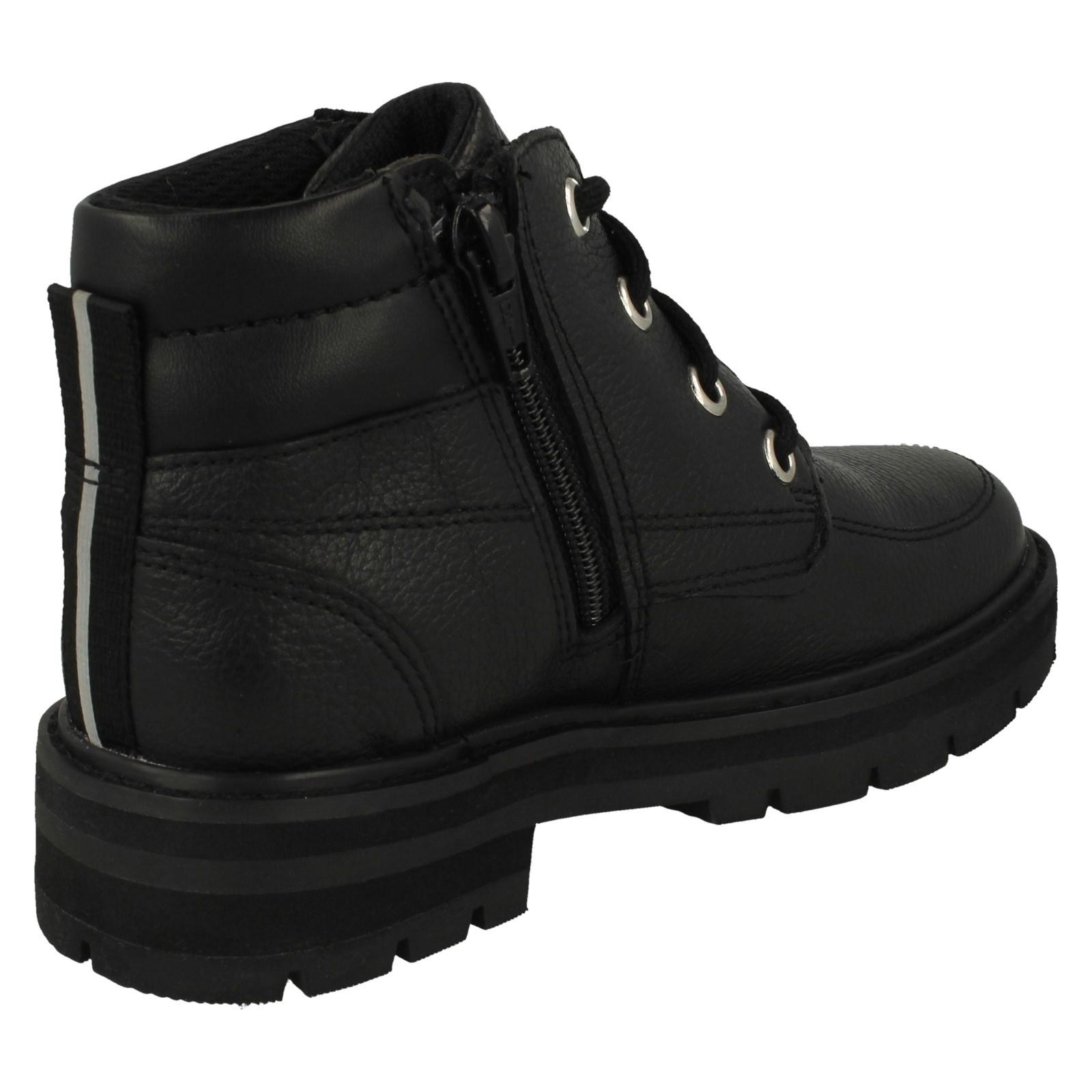 Boys Clarks Lace Up Detailed Ankle Boots - Prague Zip K - Picture 6 of 10