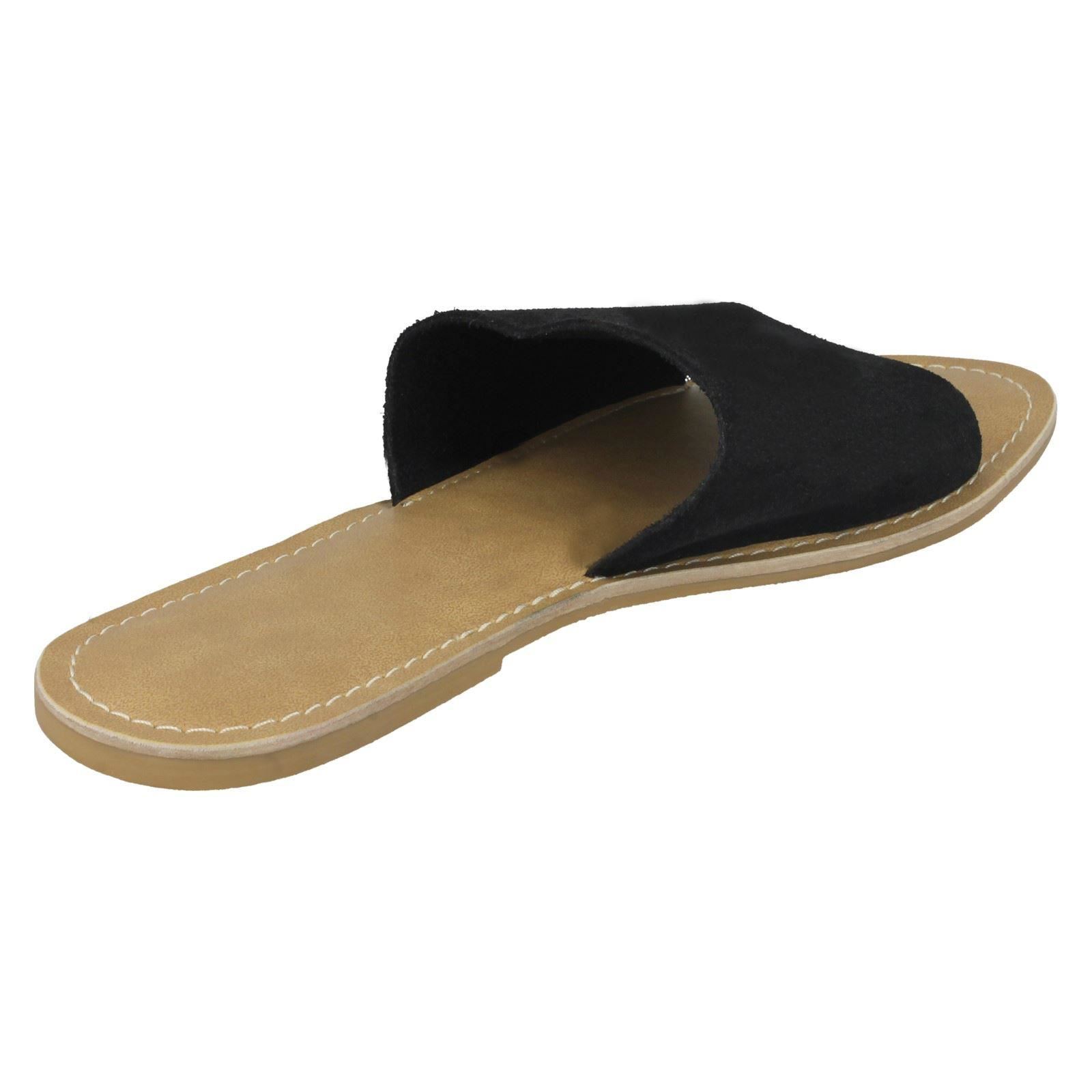 Ladies Leather Collection Suede Mule Sandals - Picture 6 of 55