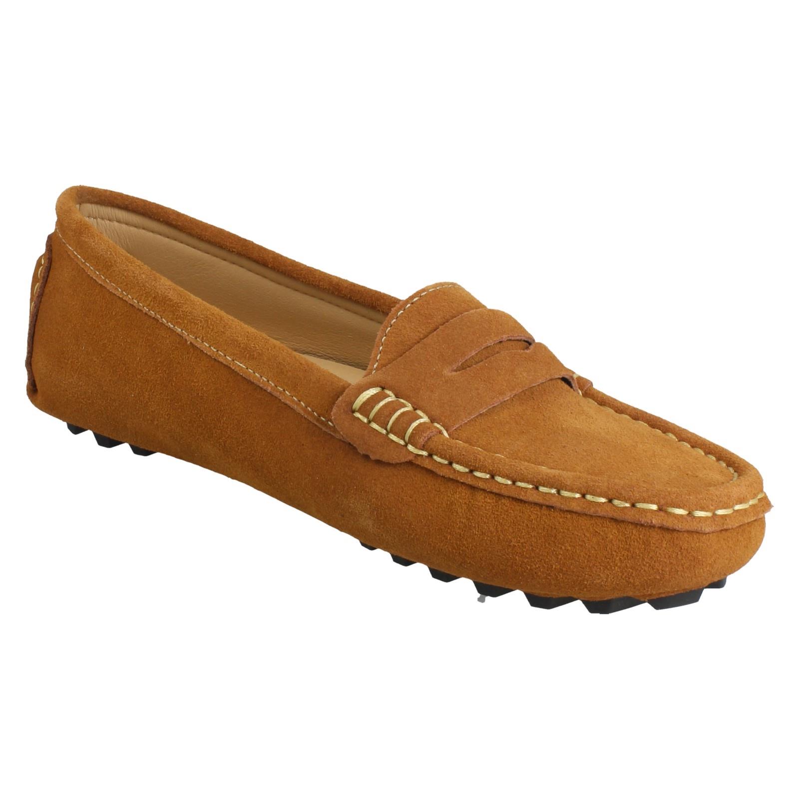 Ladies Down To Earth Suede Leather Slip On Moccasins F8R0593 - Picture 17 of 19