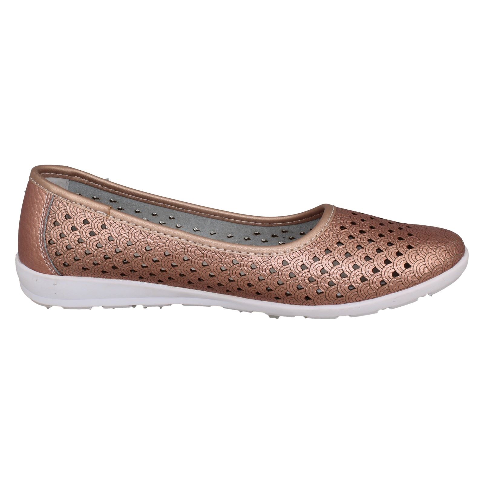 Ladies Eaze Synthetic Slip On Casual Ballerina Shoes - Picture 43 of 47