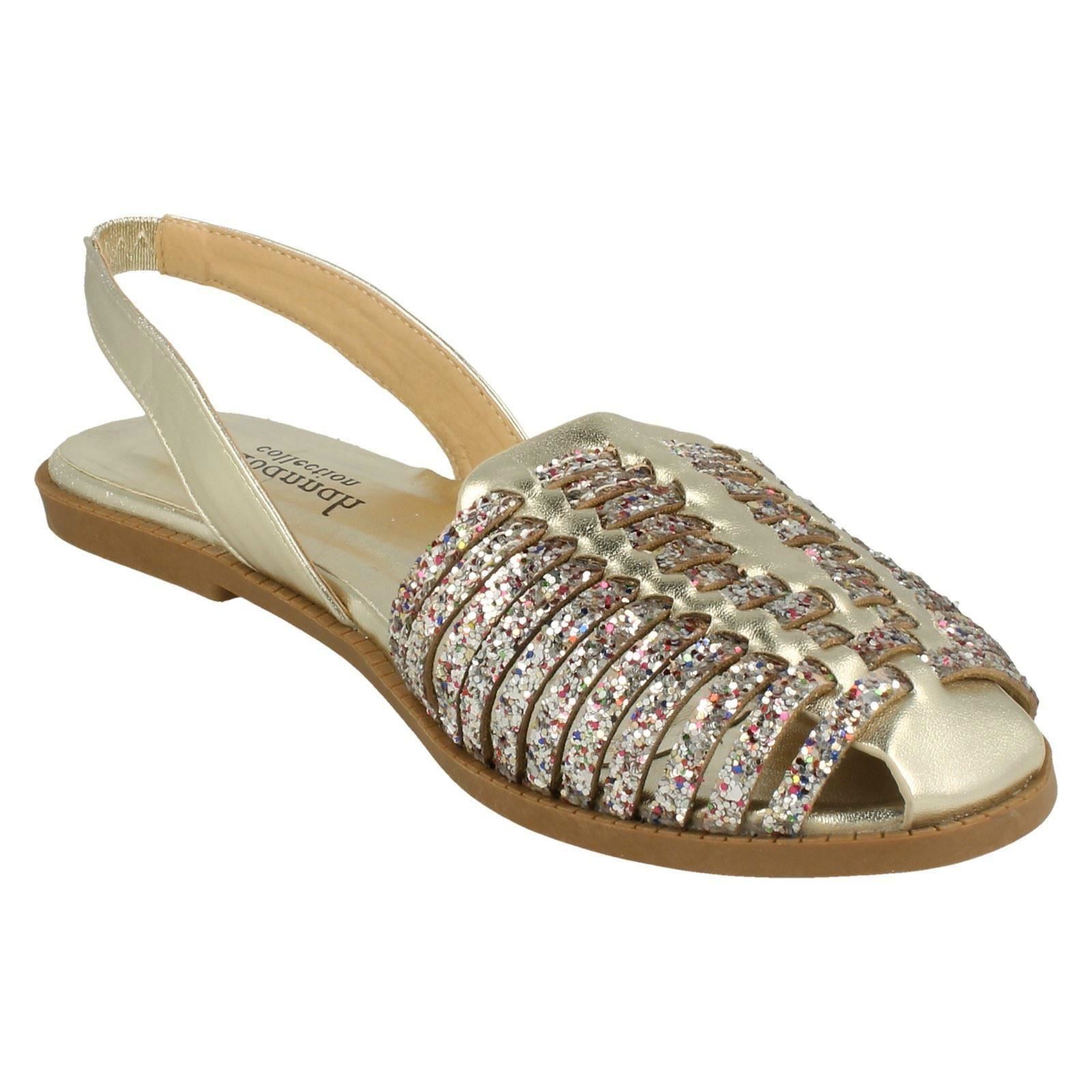 Ladies Savannah Glitter Weave Vamp Slingback /'Sandal/'