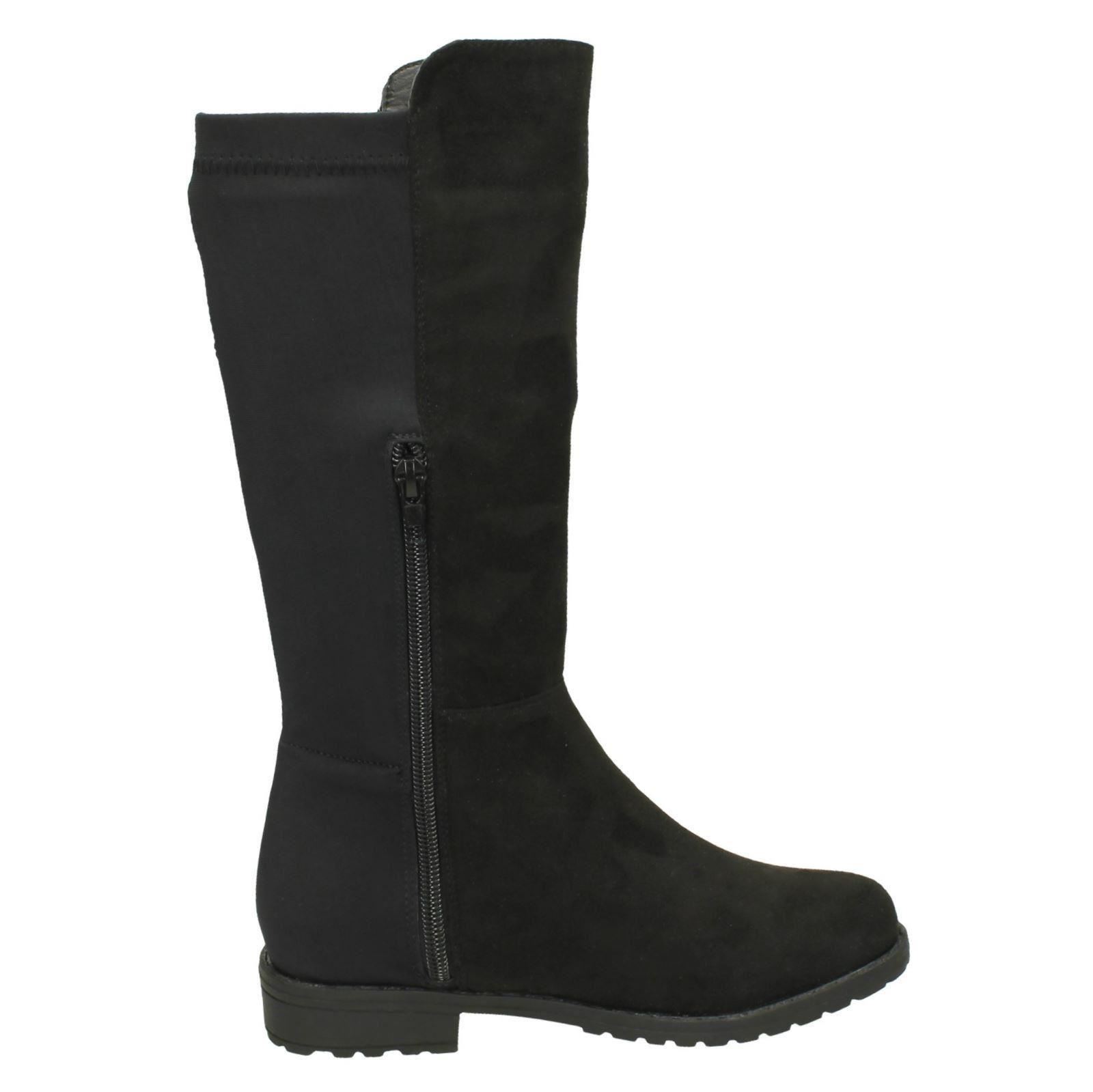 Girls Spot On Mid Heel Calf Boots - Picture 18 of 19