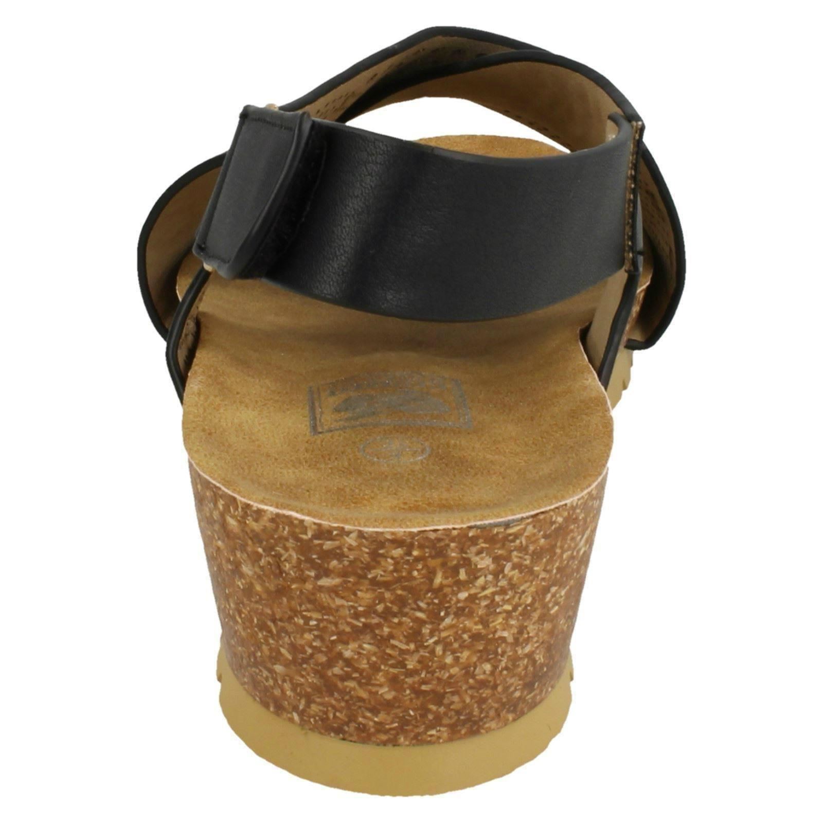 Ladies Down To Earth Mid Wedge X Strap *Sandals* - Picture 17 of 19