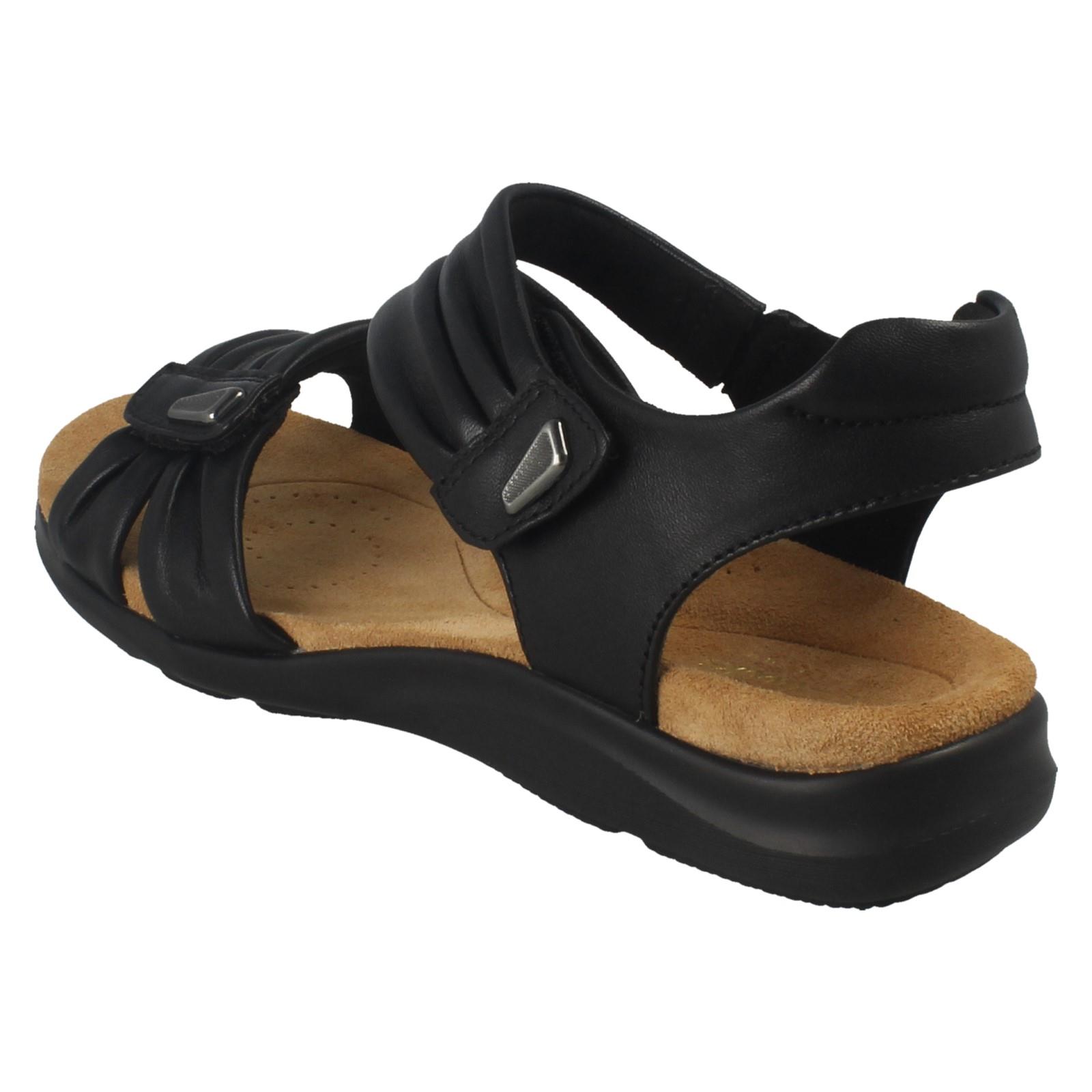 Damen Clarks Leder Klettverschluss Doppelriemen breite Sommer Sandalen "Kitly Ave" - Bild 4 von 19