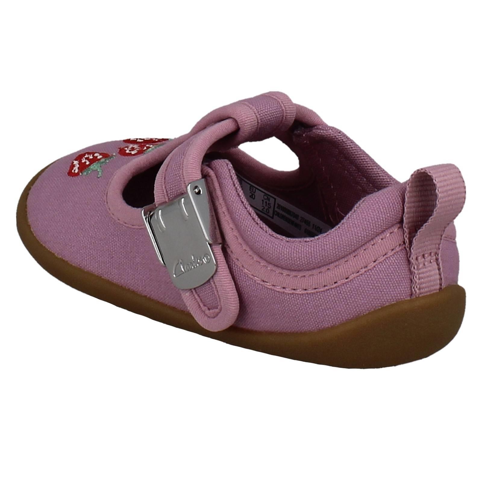 Girls Clarks Canvas Pre Walker Buckle T-Bars Machine Washable, Roamer Grow - Picture 4 of 10