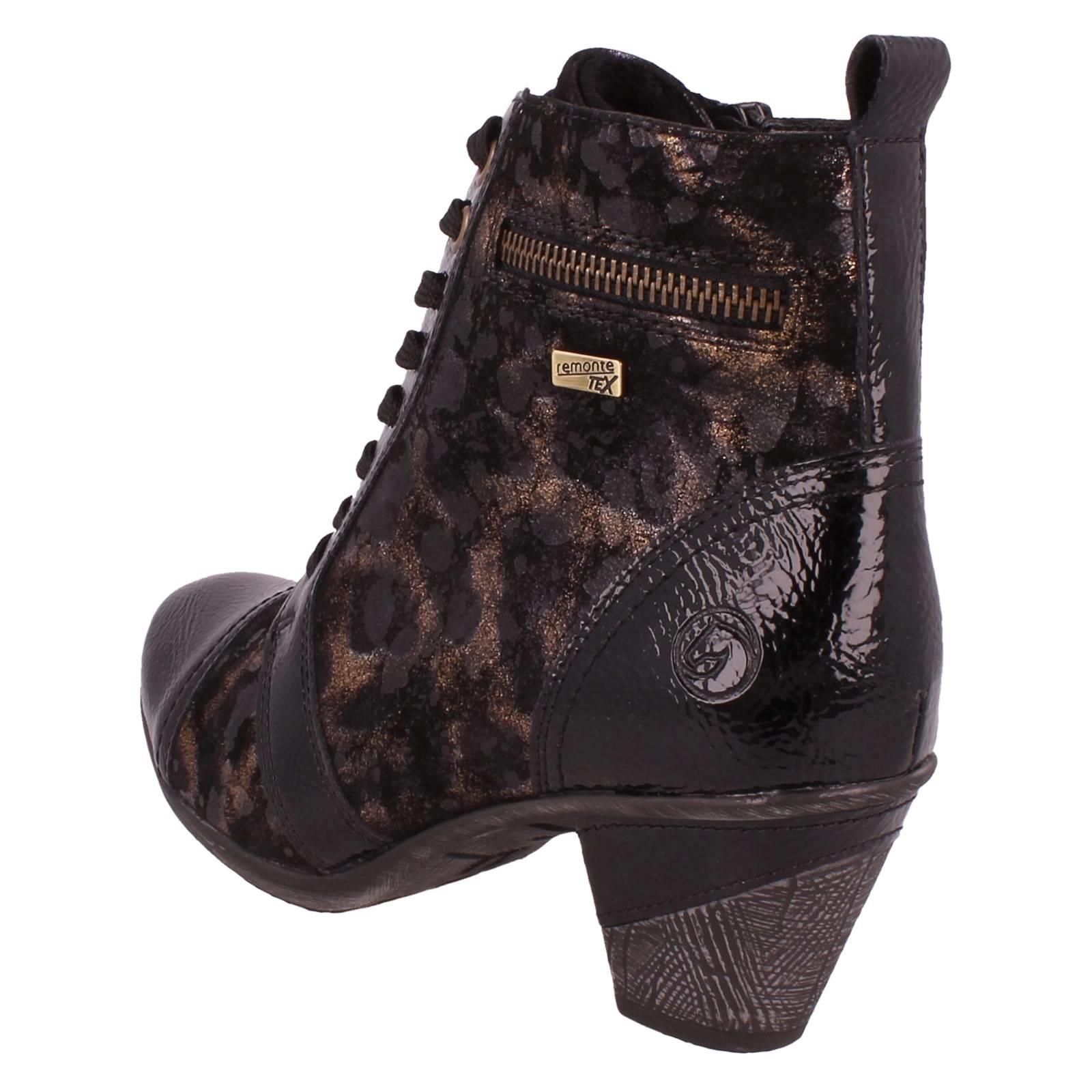 Ladies Remonte Metallic Print Heeled Boots D8797 - Picture 13 of 19
