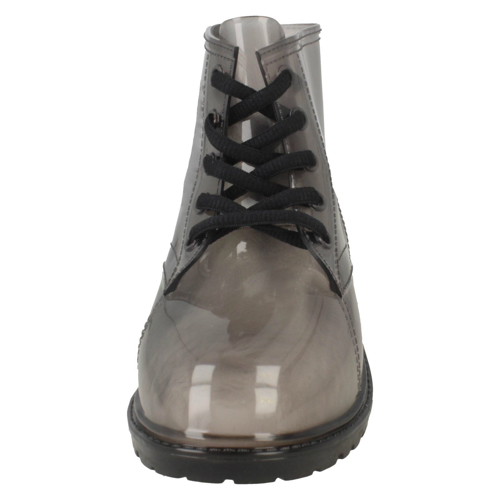 Girls Spot On Lace Up Jelly Look Wellington Boot - Picture 43 of 46