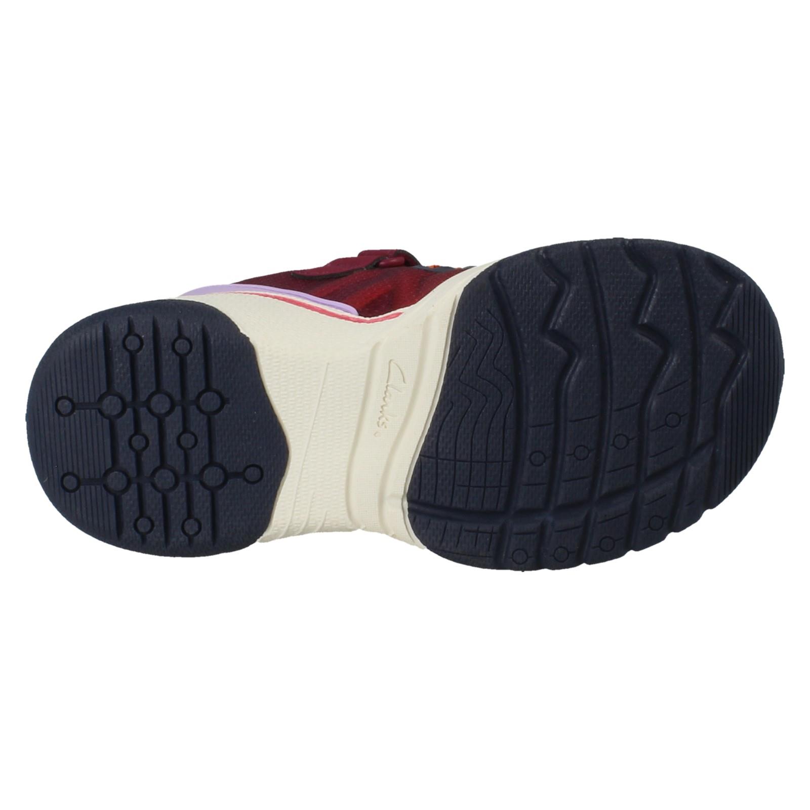 Kids Clarks Vegan Colour-Pop Machine Washable Sports Trainers *Feather Track* - Picture 10 of 37