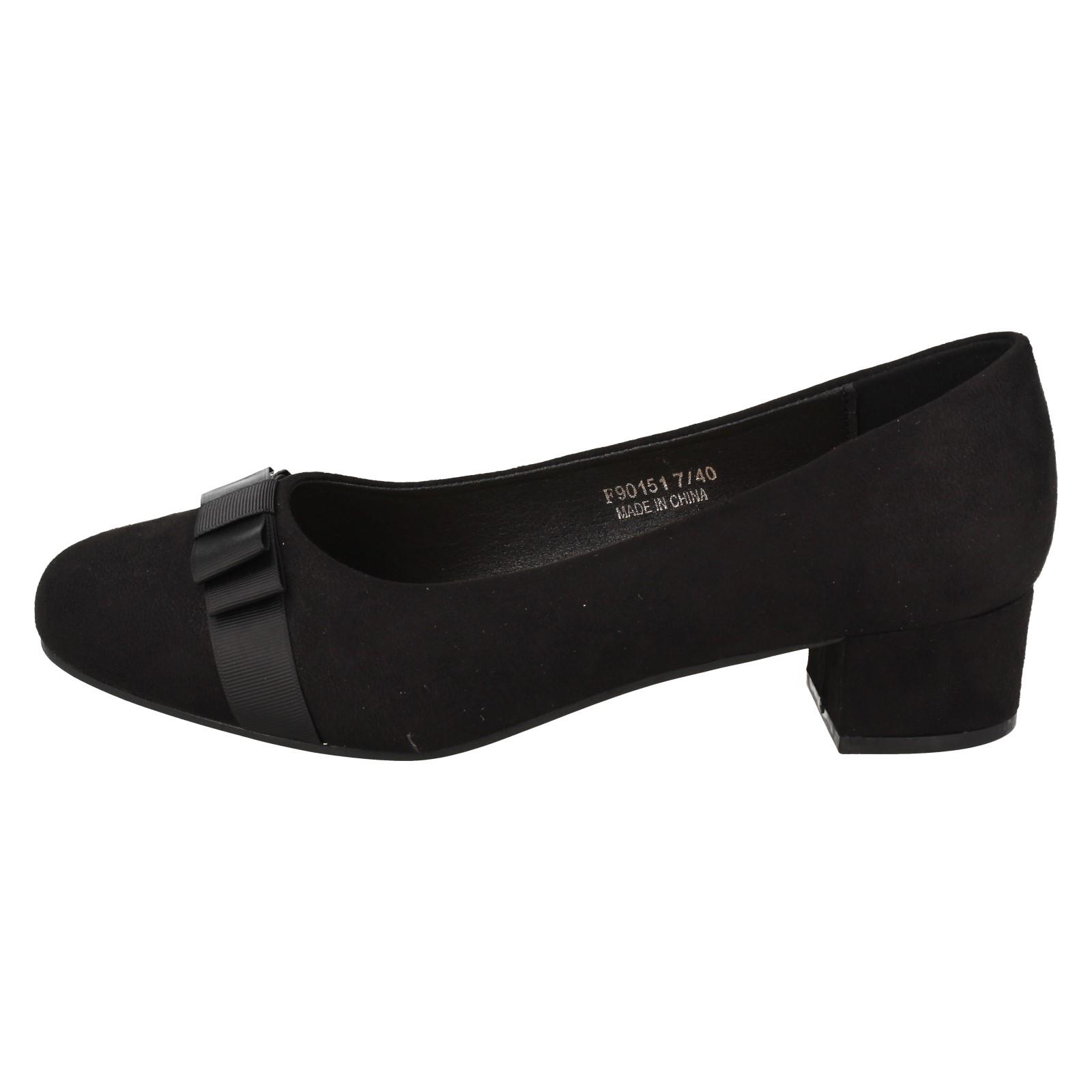 Ladies Spot On Block Heel Formal Wide Fit Court Shoes  F9R0151 - Picture 6 of 19