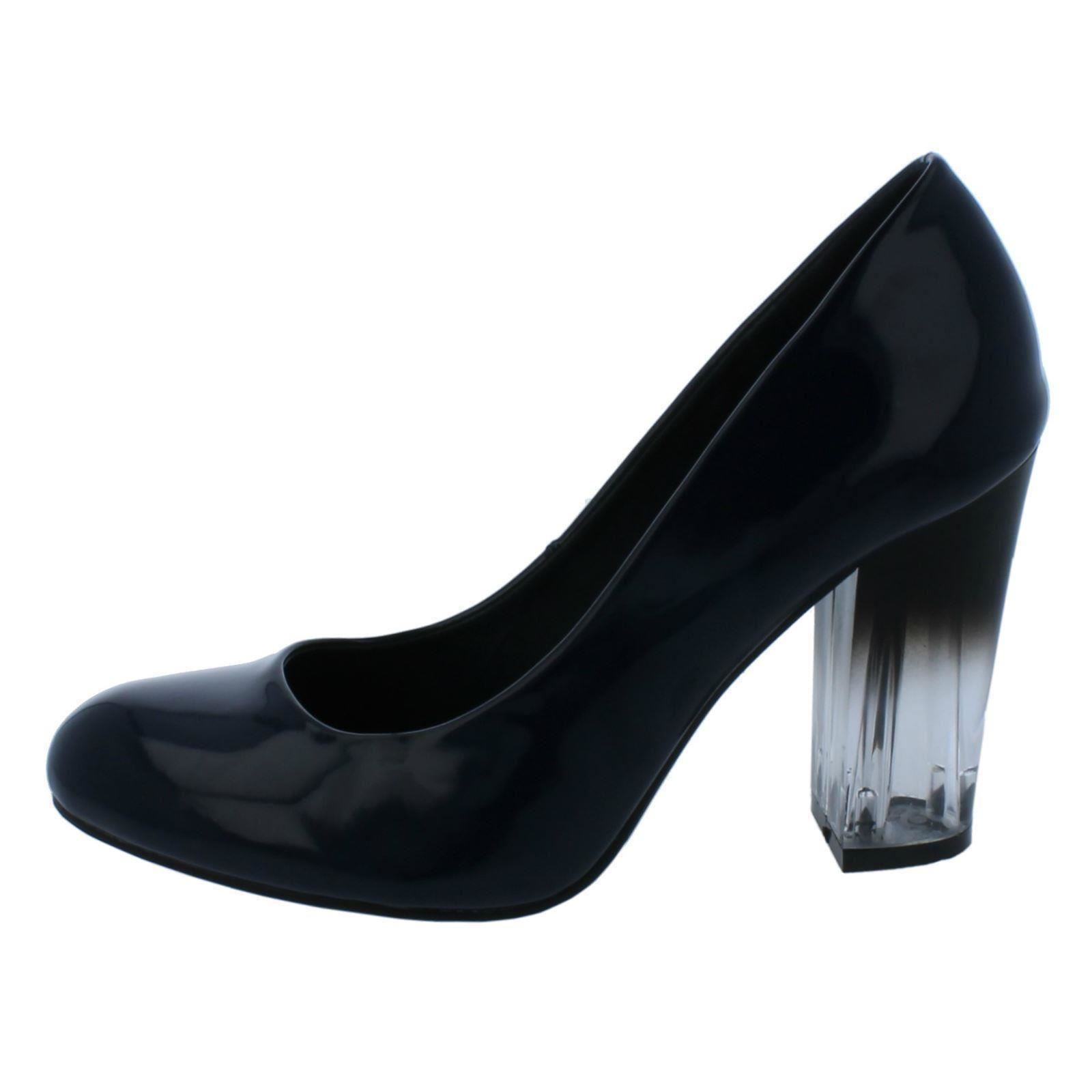 Ladies Anne Michelle Clear Block Heel Court Shoes F9R921 - Picture 21 of 28