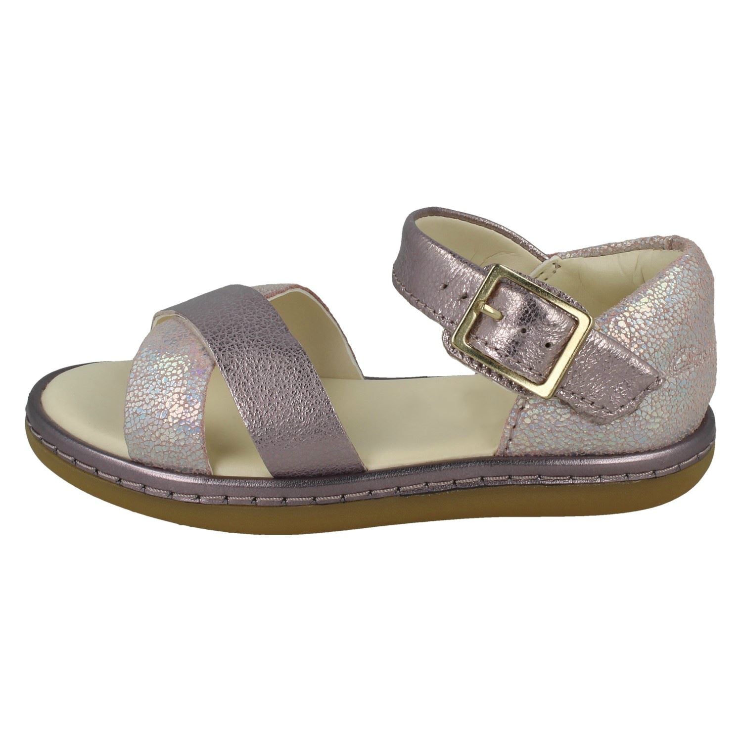 Girls Clarks Cross Detailed Skylark Pure T Sandals - Picture 12 of 19