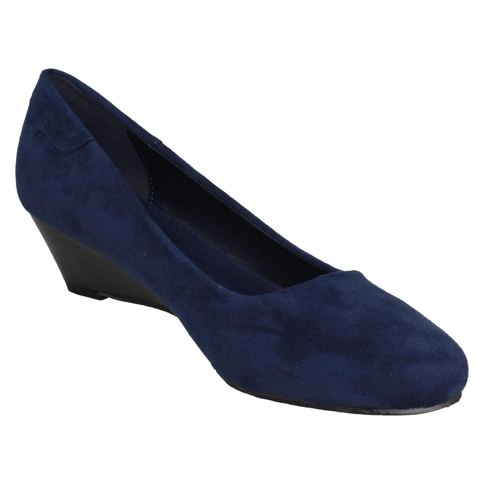 Ladies Spot On Low Wedge Court Shoes *F9R806* - Picture 35 of 37