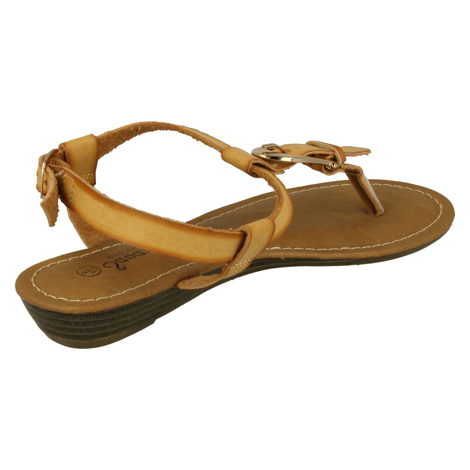 Ladies Savannah Wedge Toe Post 'Sandals' - Picture 15 of 28