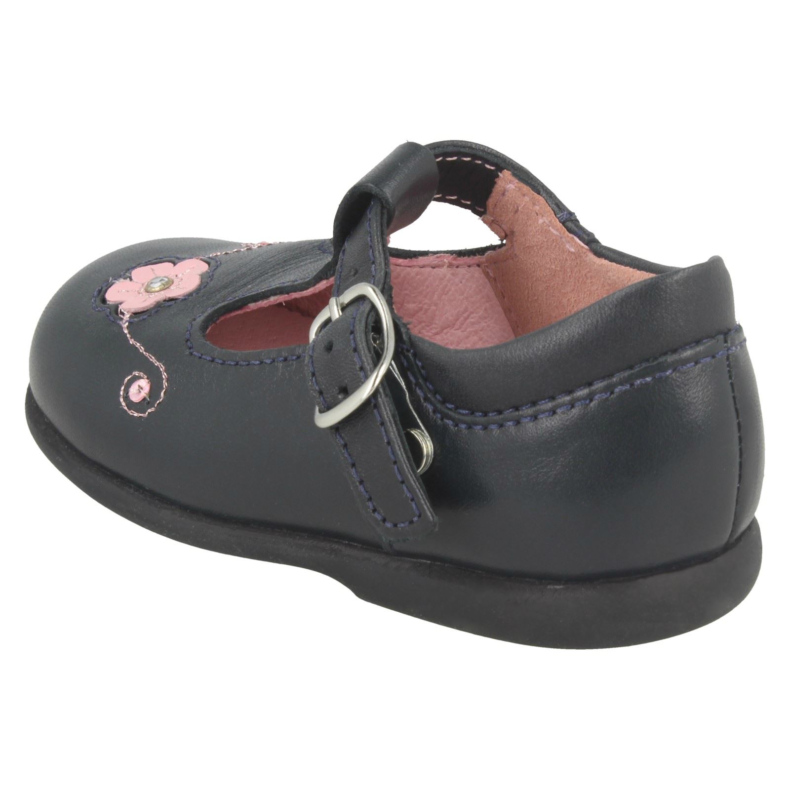 NEW STARTRITE TILLY GIRLS LEATHER BUCKLE SHOES.BLACK,RED,BLUE OR BURGUNDY