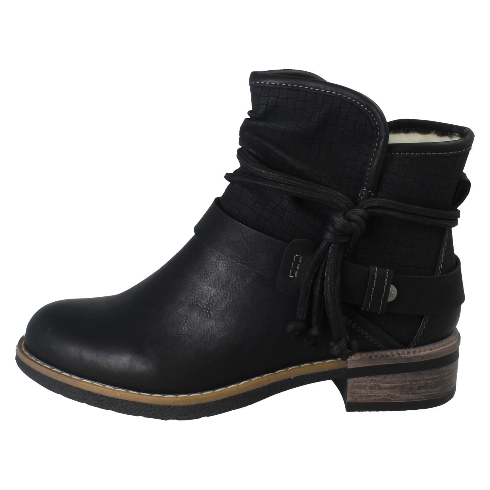 Ladies Rieker Fleece Lined Ankle Boots 94689 - Picture 3 of 10