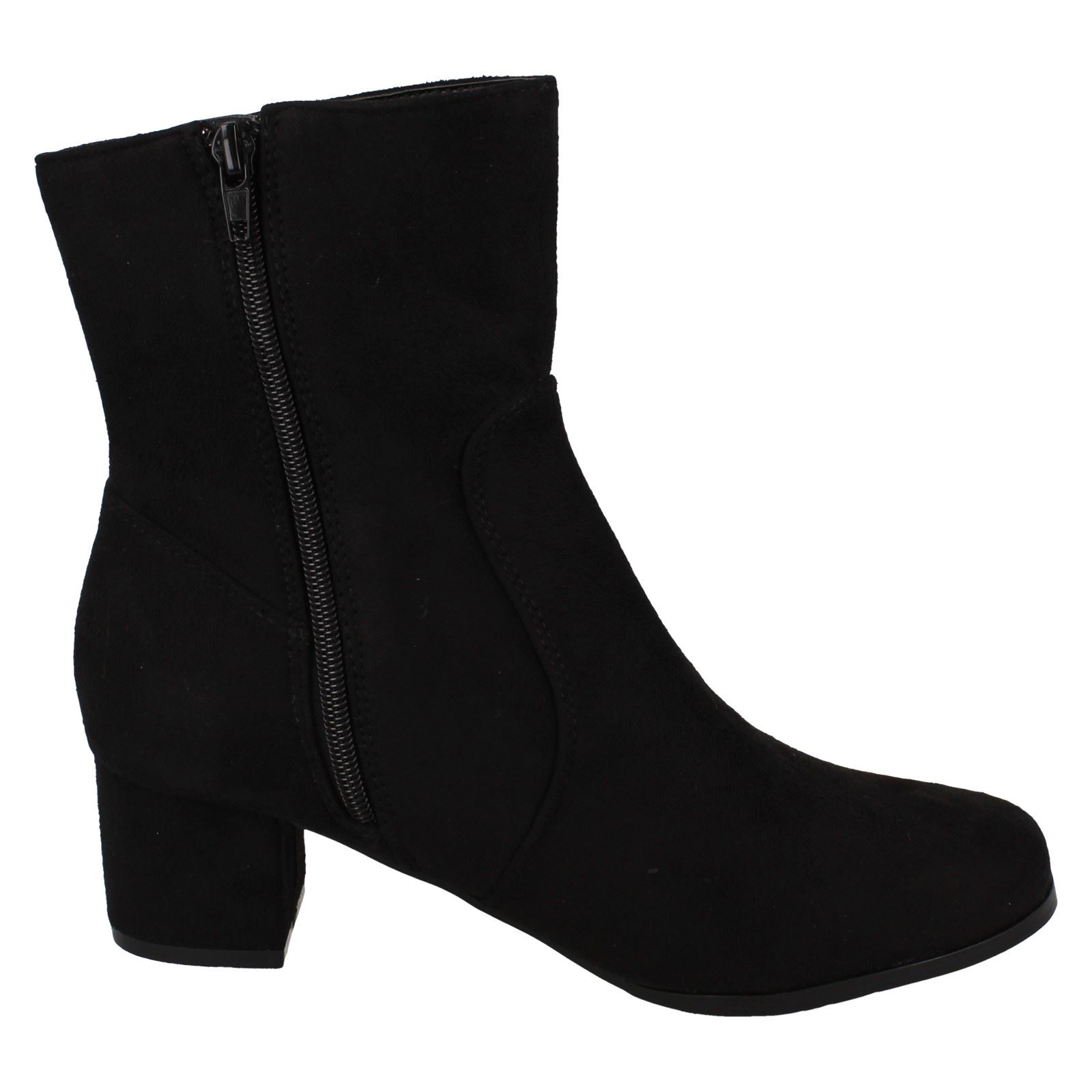 Ladies Spot On Wide Fit Ankle Boots F5R1086 - Picture 3 of 19