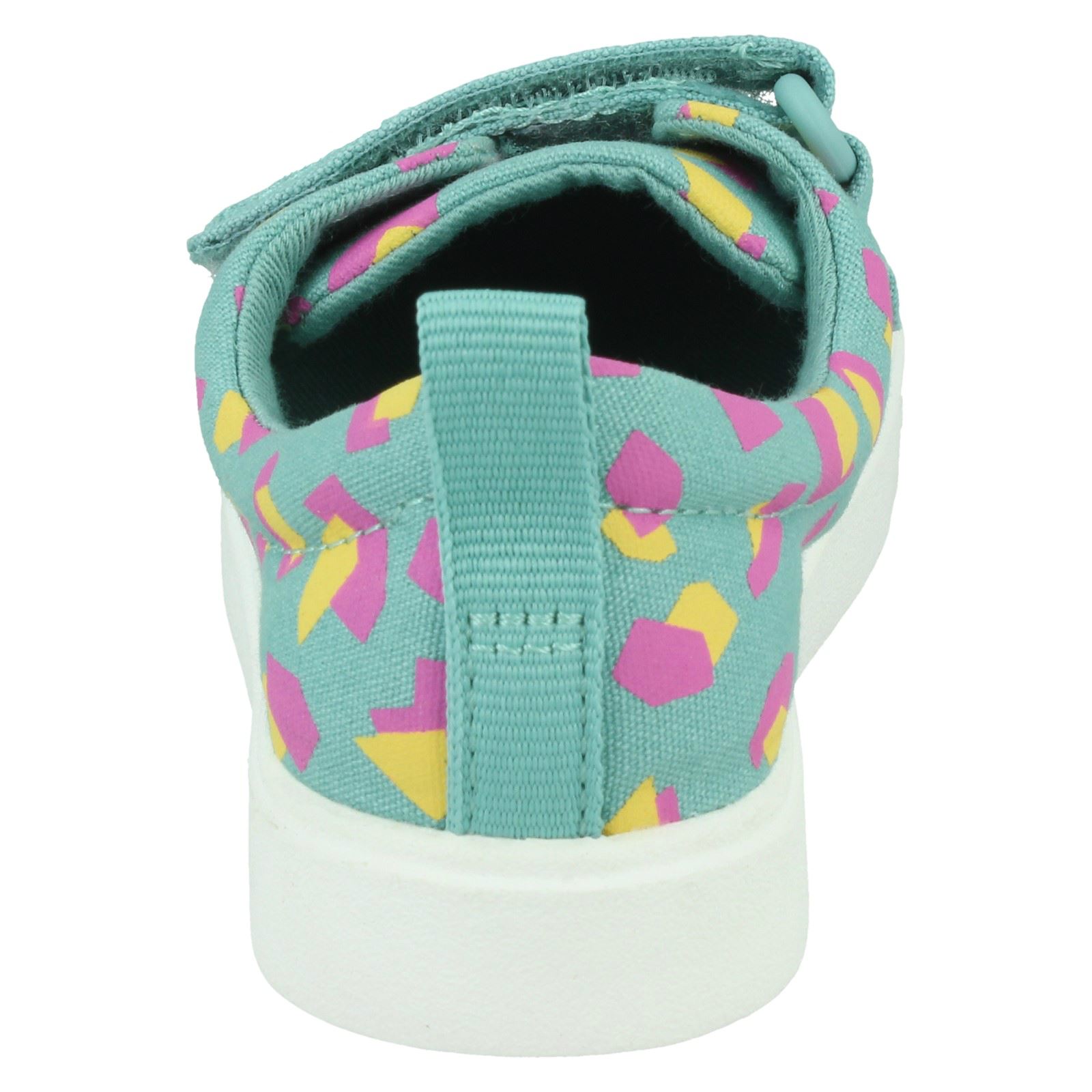 Clarks Childrens Hook & Loop Fastening Canvas Shoes - City Bright - Picture 25 of 37
