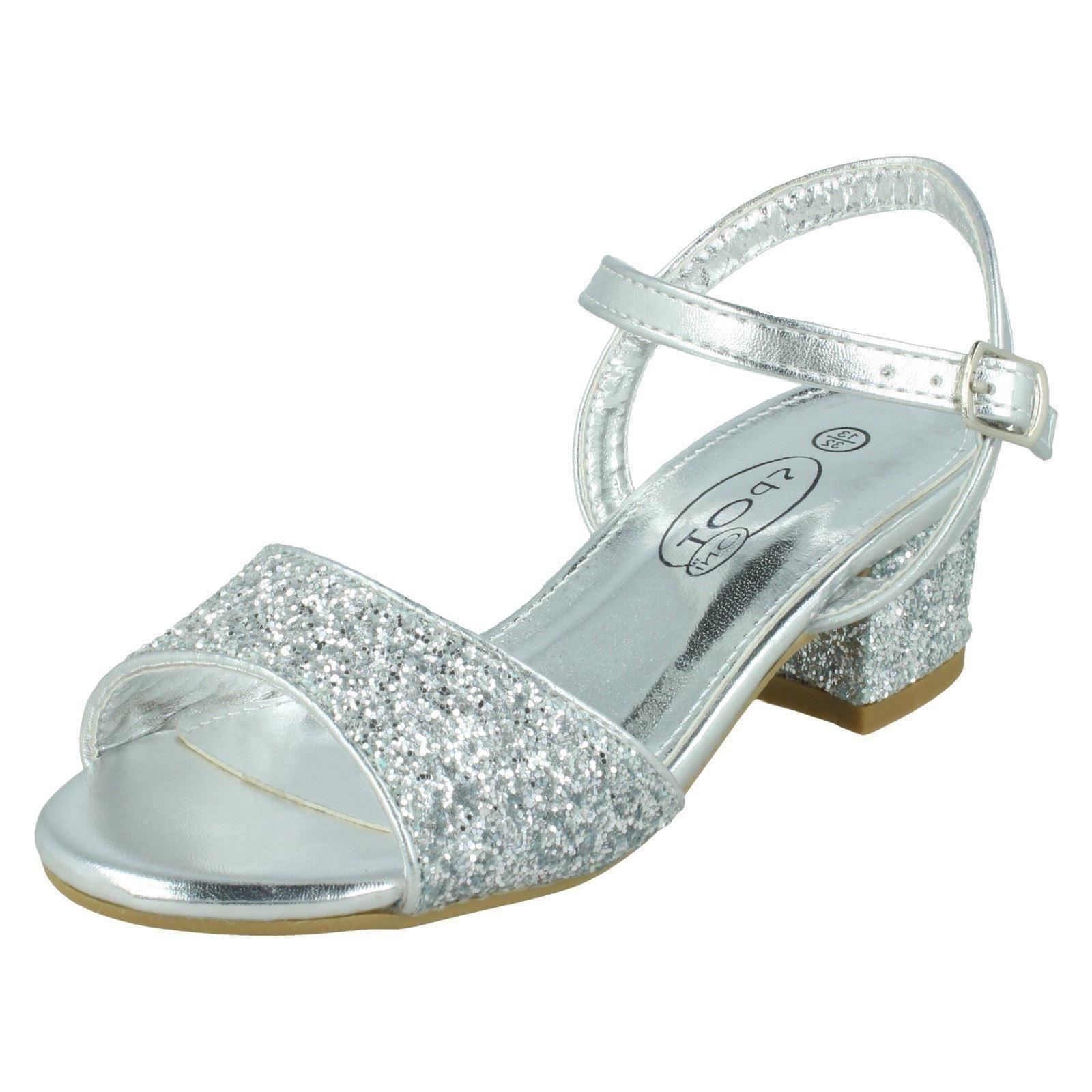 Girls Spot On Mid Block Heel Sandals - Picture 20 of 28