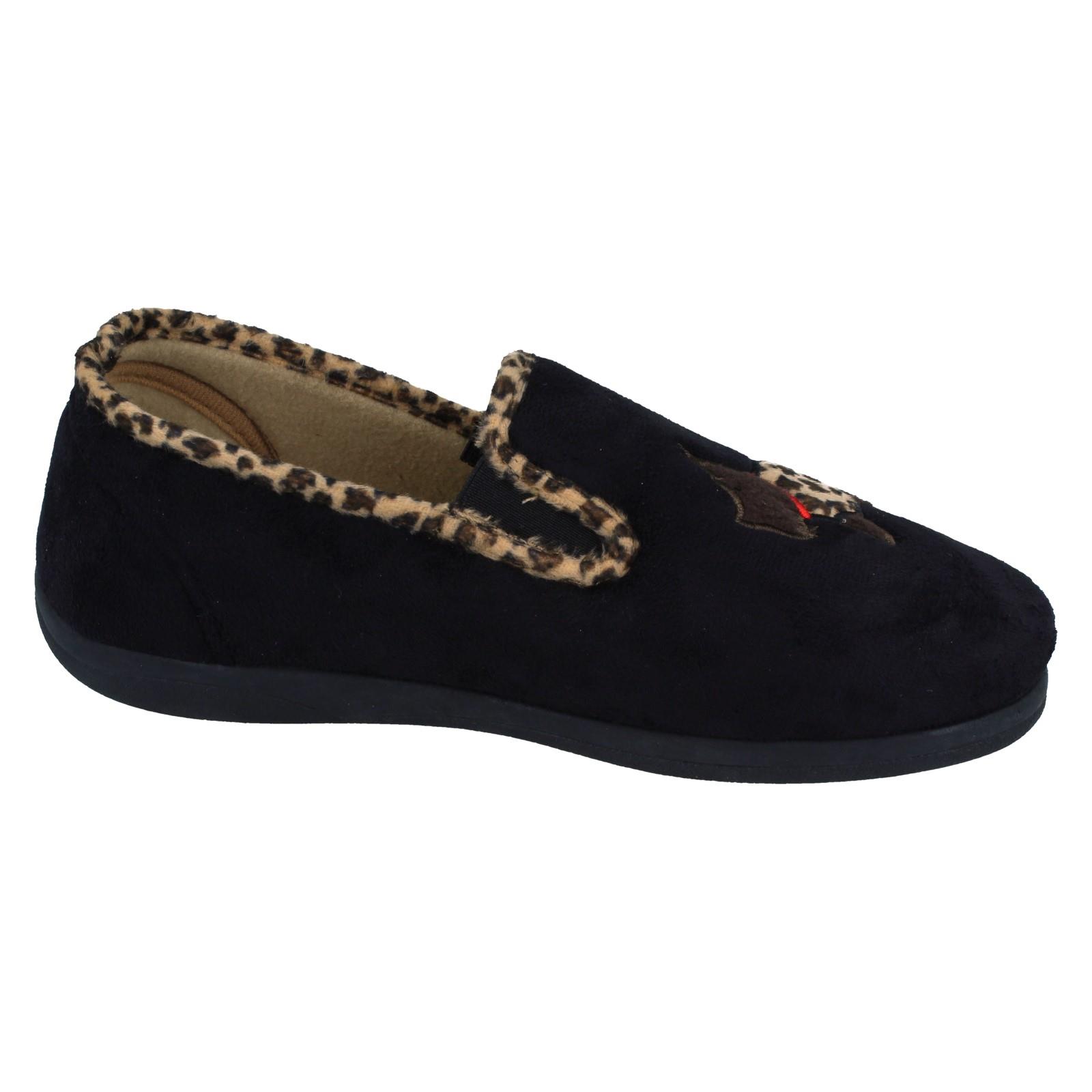 Zapatillas anchas Padders para dama con detalle de perro Scotty Dandie - Imagen 6 de 18