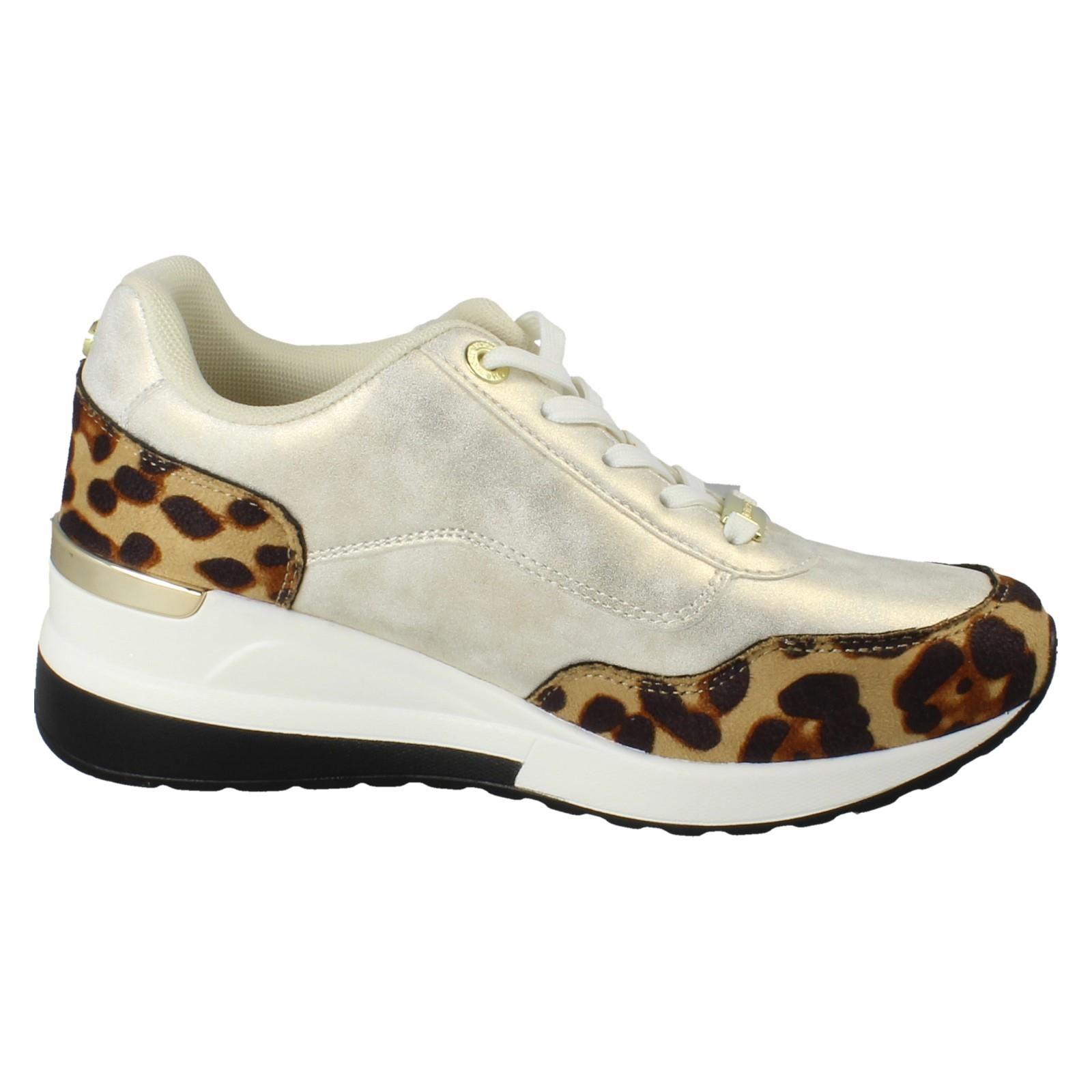 Zapatillas Casual De Cuña Con Cordones De Leopardo Para Dama Elle Sport "F7R316" - Imagen 7 de 10