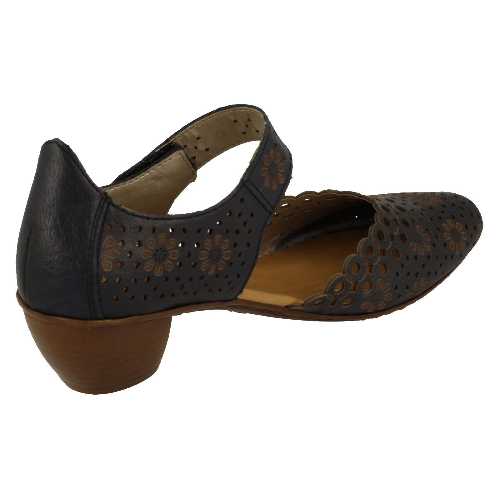 Ladies Rieker Stylish Punched Detailed Summer Shoes 43753 - Picture 15 of 64