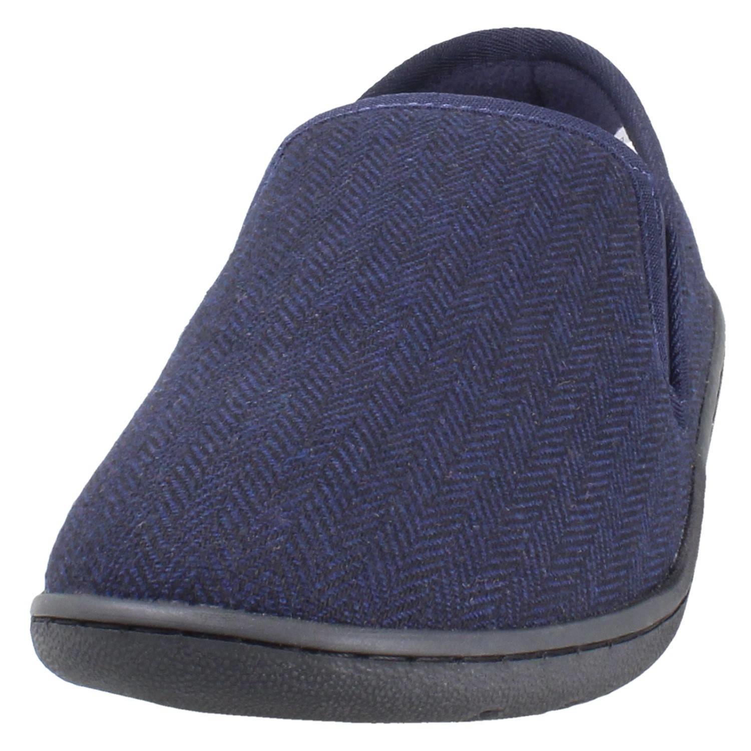 Mens Clarks Textile Slip On Twin Gusset Slippers King Ease - Picture 27 of 28