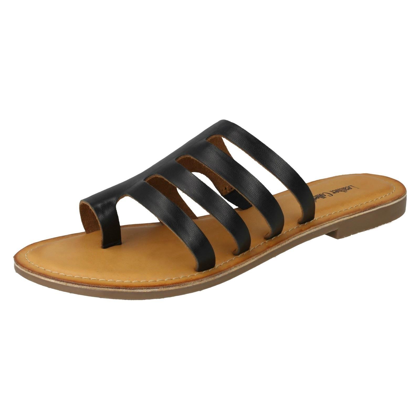 Damen Leder Kollektion Slipper Flache Riemchen Sandalen - Bild 2 von 46