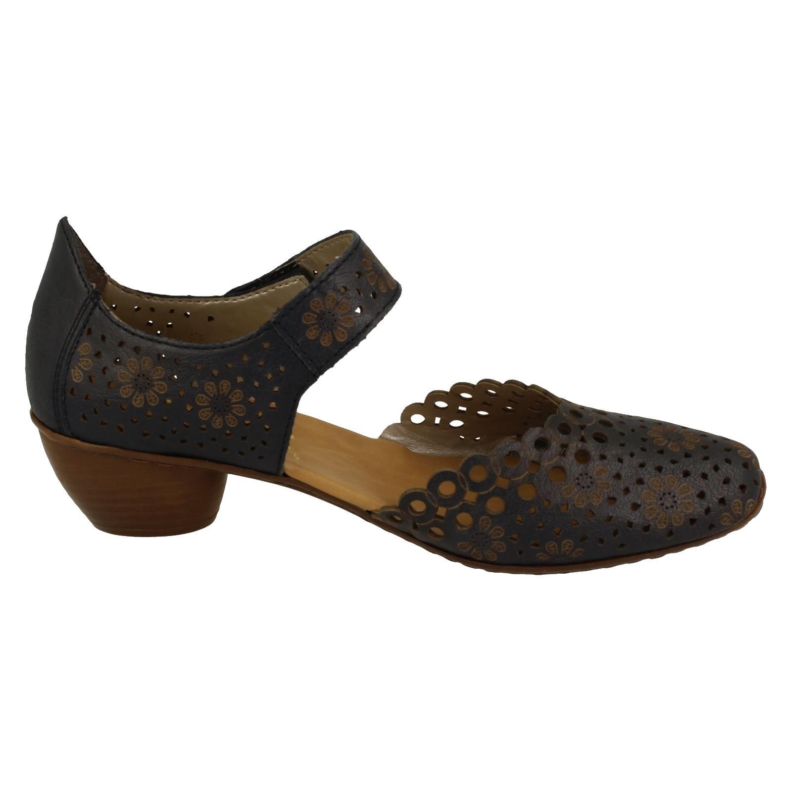 Ladies Rieker Stylish Punched Detailed Summer Shoes 43753 - Picture 16 of 64