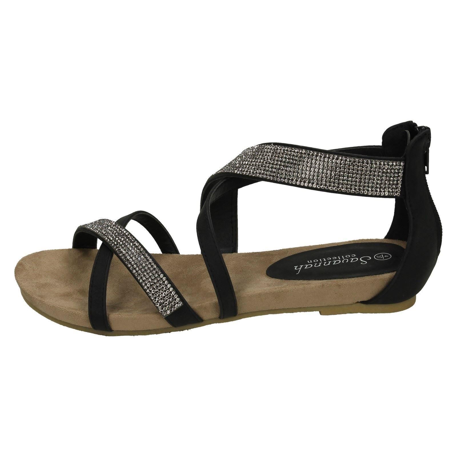 Savannah Damen-Sandalen niedriger Keilabsatz – Diamanten X-Riemen - Bild 7 von 28