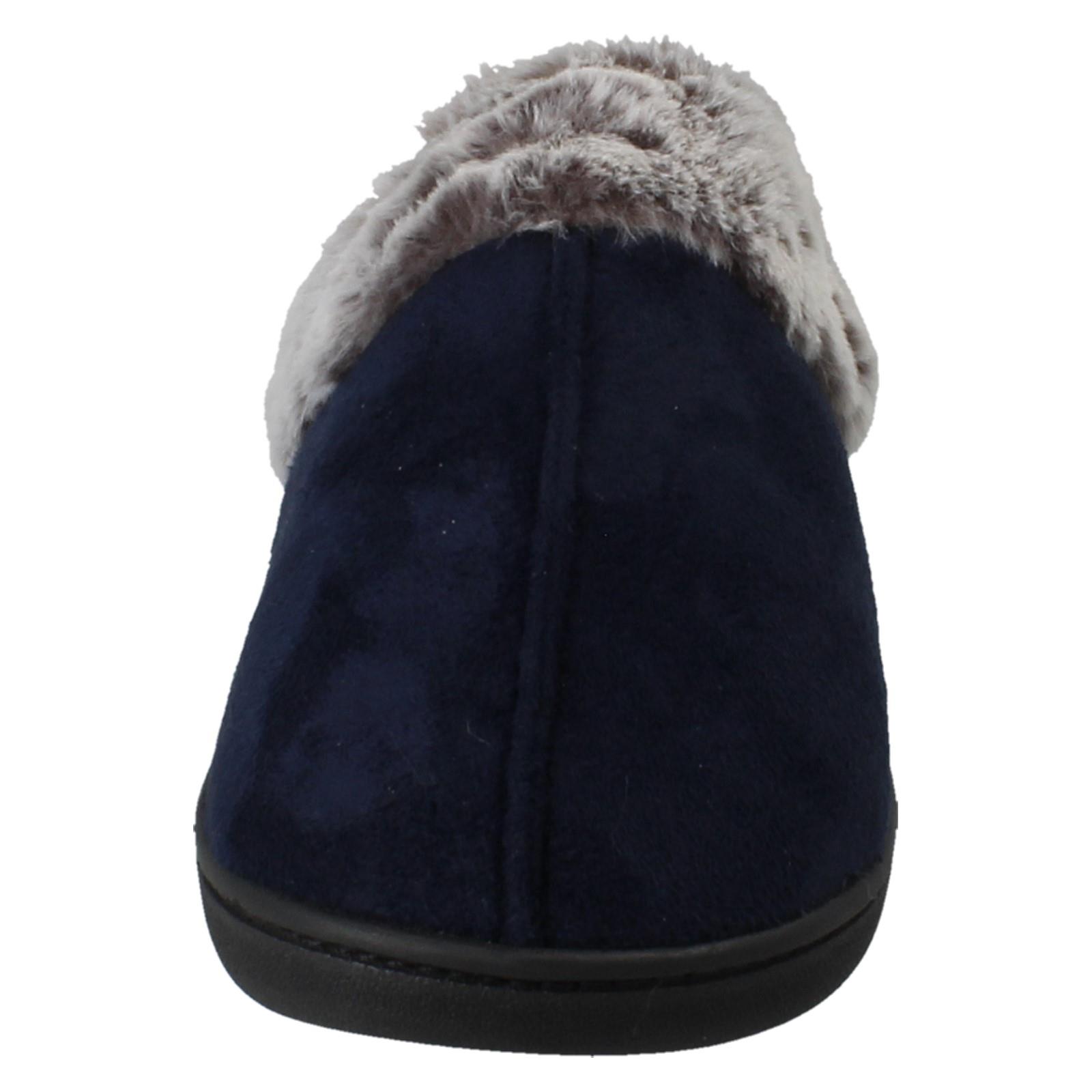 Laddies Padders Fur Lined Machine Washable Wide Fit Mule Slippers Florrie - Picture 9 of 19