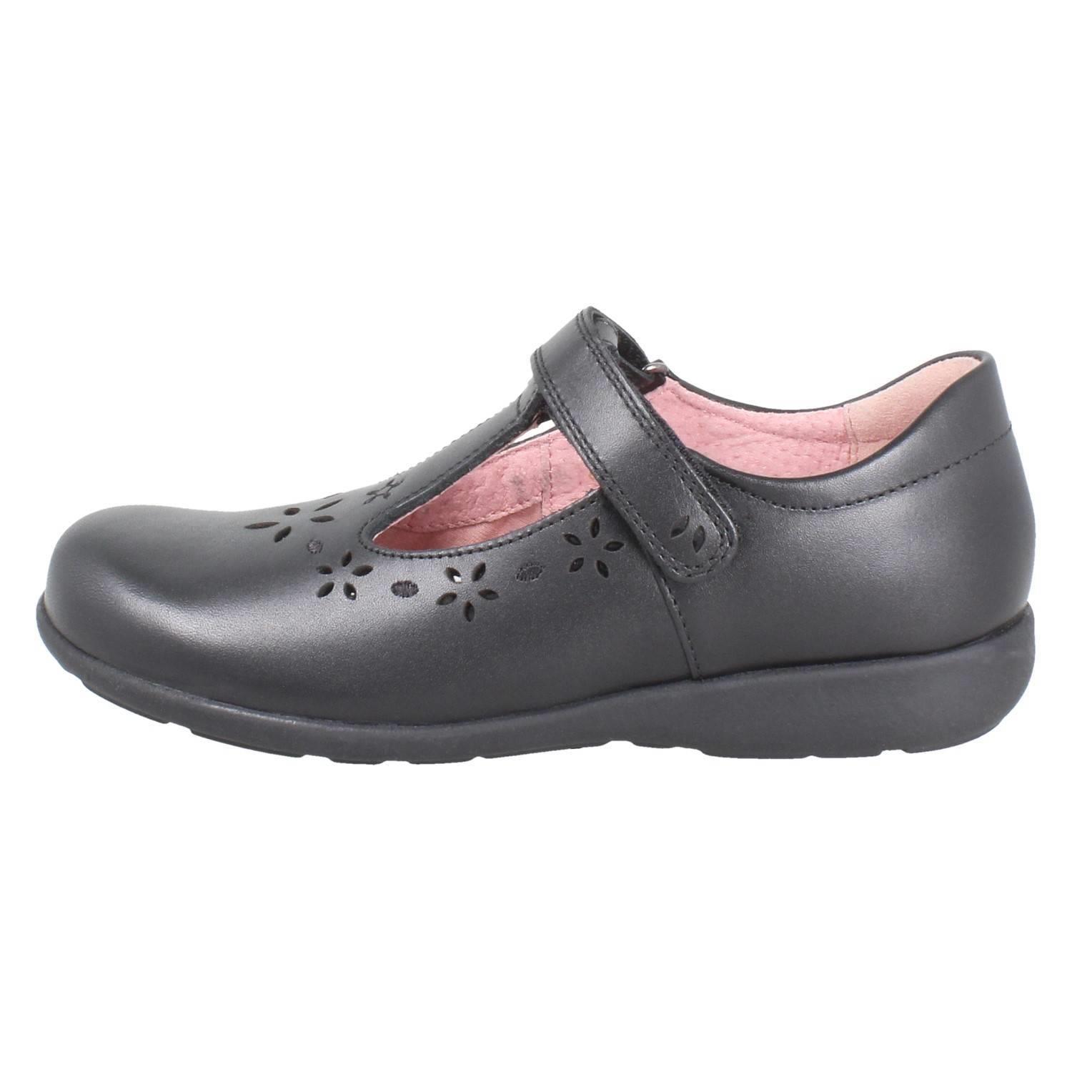 Girls Startrite Flower Punch Detail Leather T-Bar School Shoes *Charlotte* - Picture 3 of 19