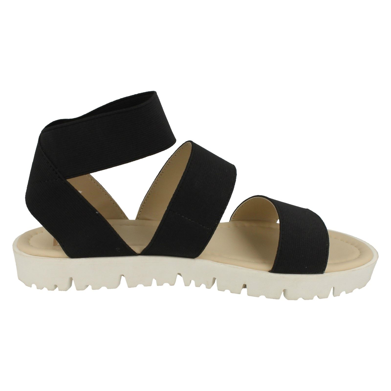 Down To Earth Ladies Elasticated Flat Sandals | eBay