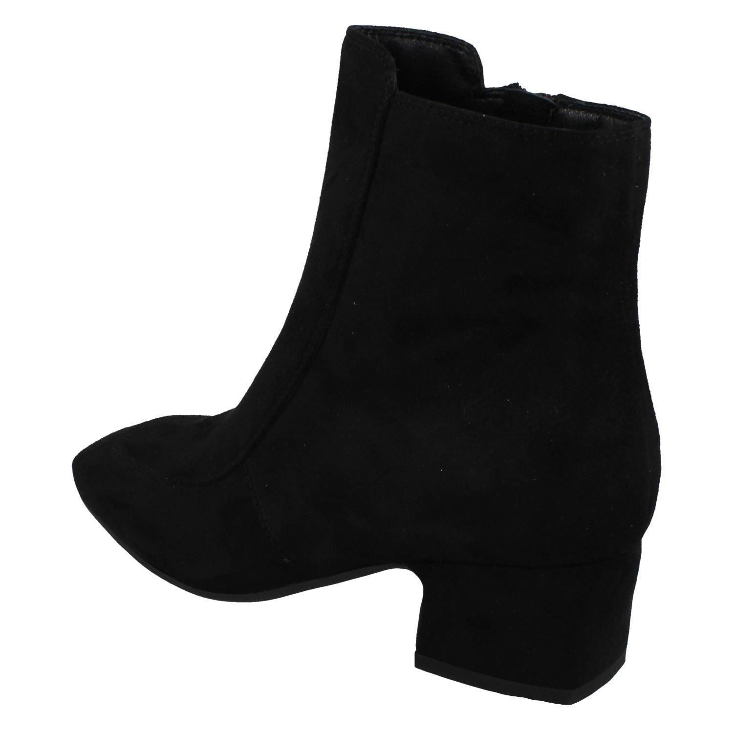 Ladies Spot On Mid Heel Ankle Boots - Picture 4 of 19