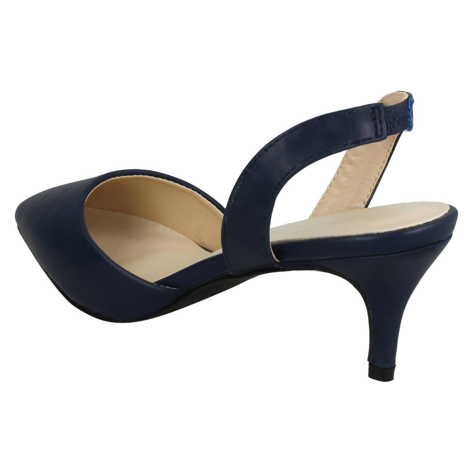 Ladies Spot On Slingback Shoes Heels *F9R0057* - Picture 31 of 73