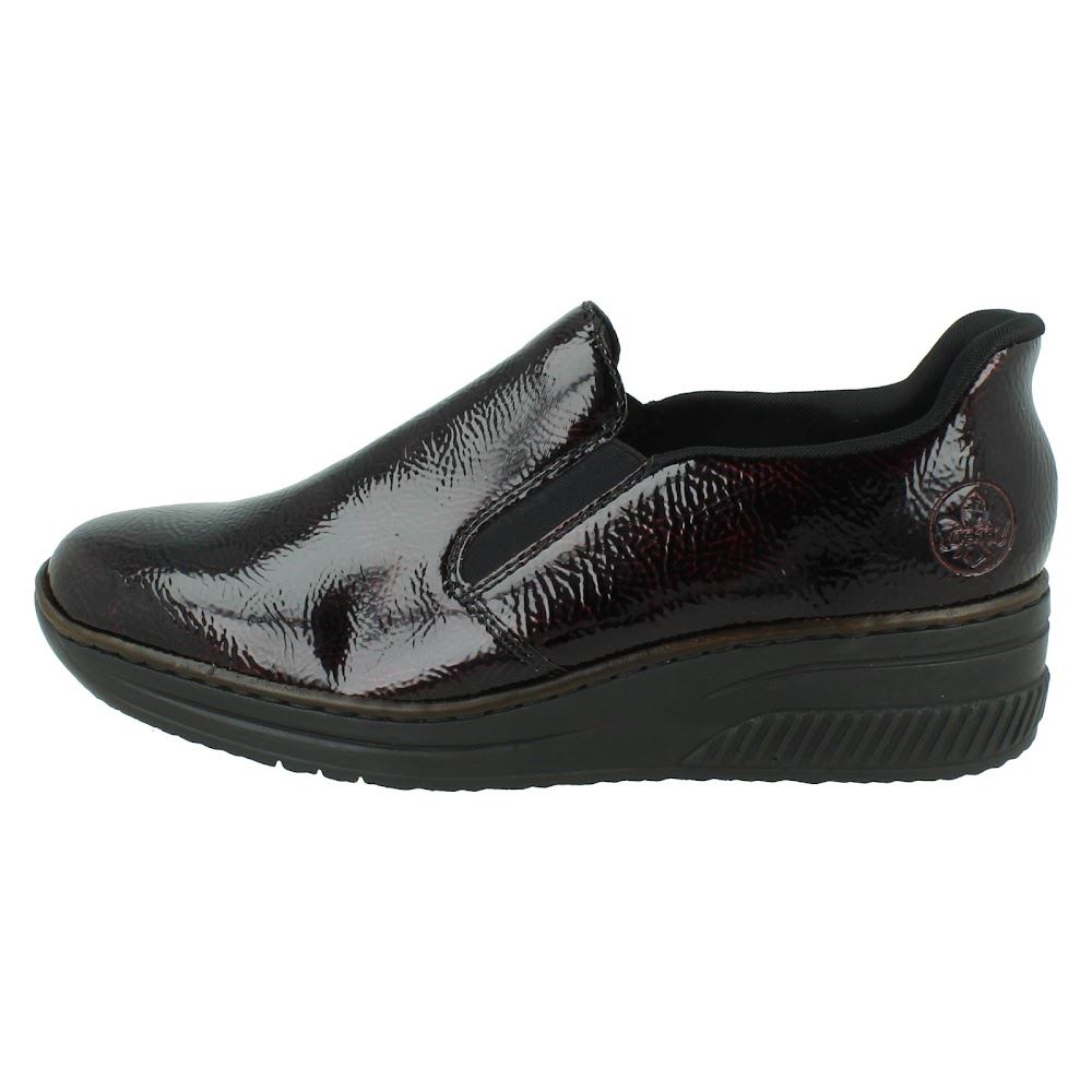 Ladies Rieker Wedge Sole Casual Square-Toe Slip On Shoes - 48761 - Picture 21 of 28