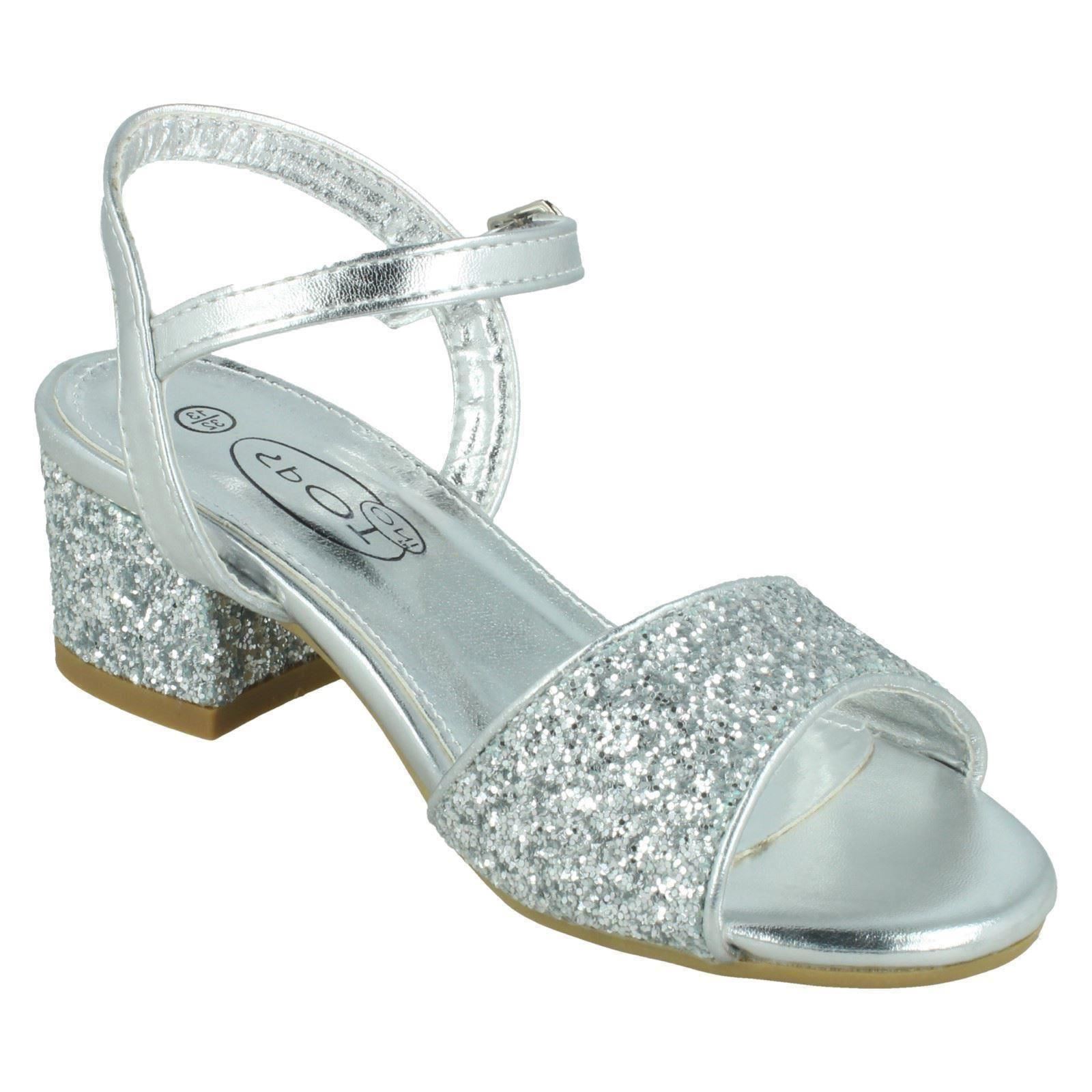 Girls Spot On Mid Block Heel Sandals - Picture 26 of 28