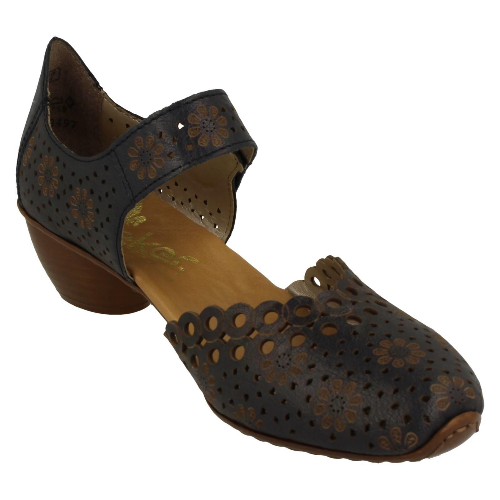 Ladies Rieker Stylish Punched Detailed Summer Shoes 43753 - Picture 17 of 64