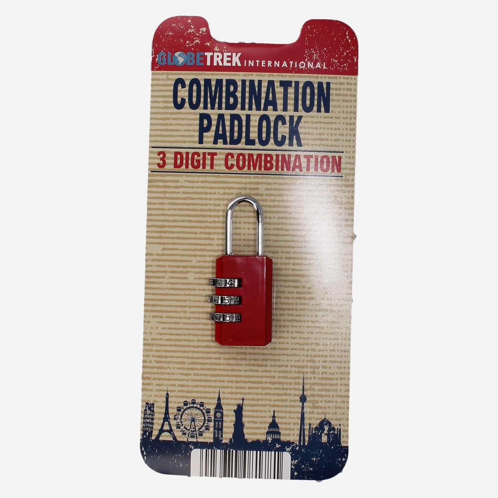 Globetrek 3 Digit Combination Padlock HWP081798