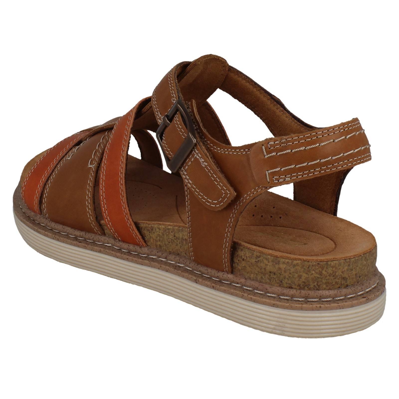 Sandalias Gladiadoras De Cuero Strappy Clarks Para Damas Arwell Sun - Imagen 13 de 19