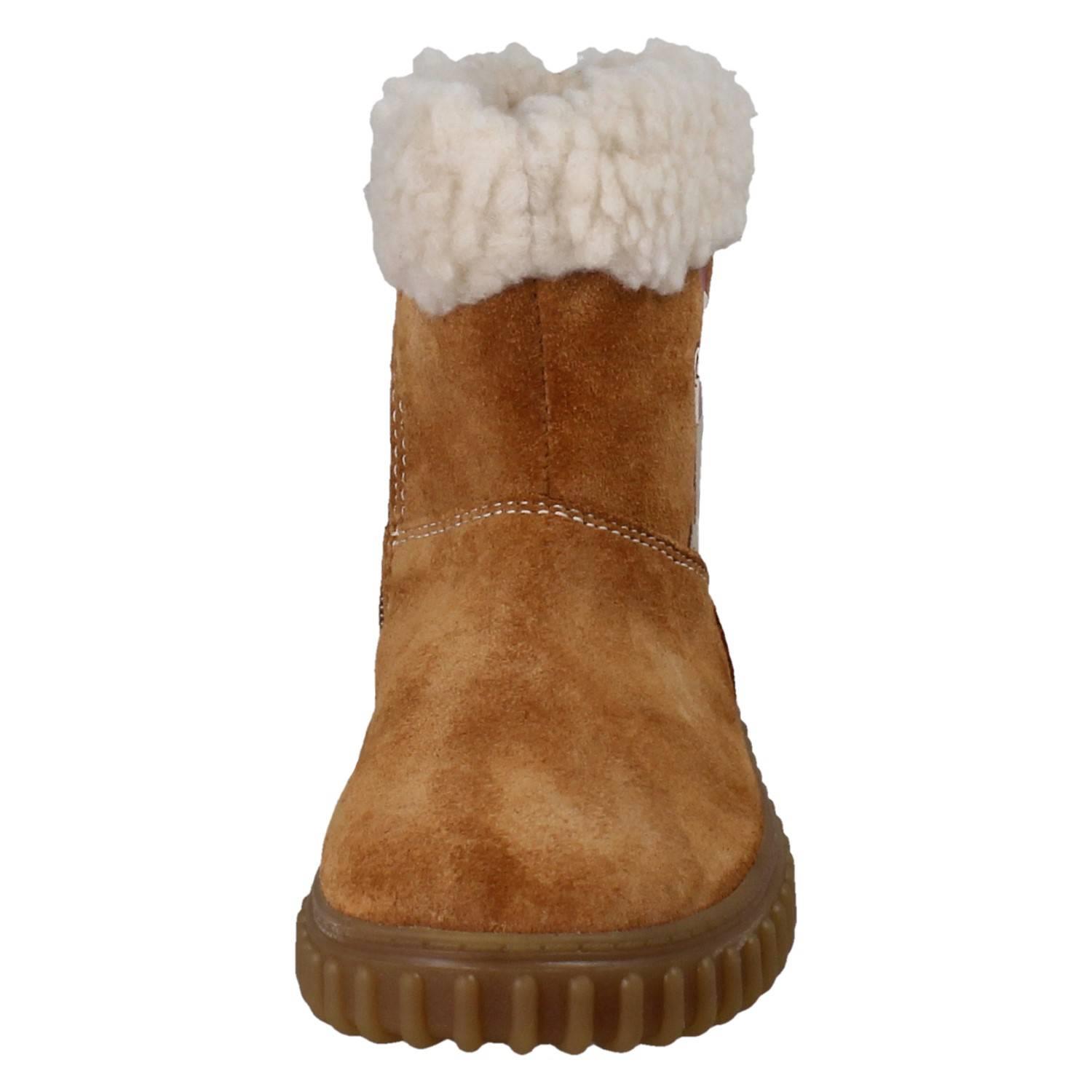 Mädchen Clarks Bär Detail Wadenhoch Fleece Kragen Suede Winterstiefel Cove Warm - Picture 9 of 10