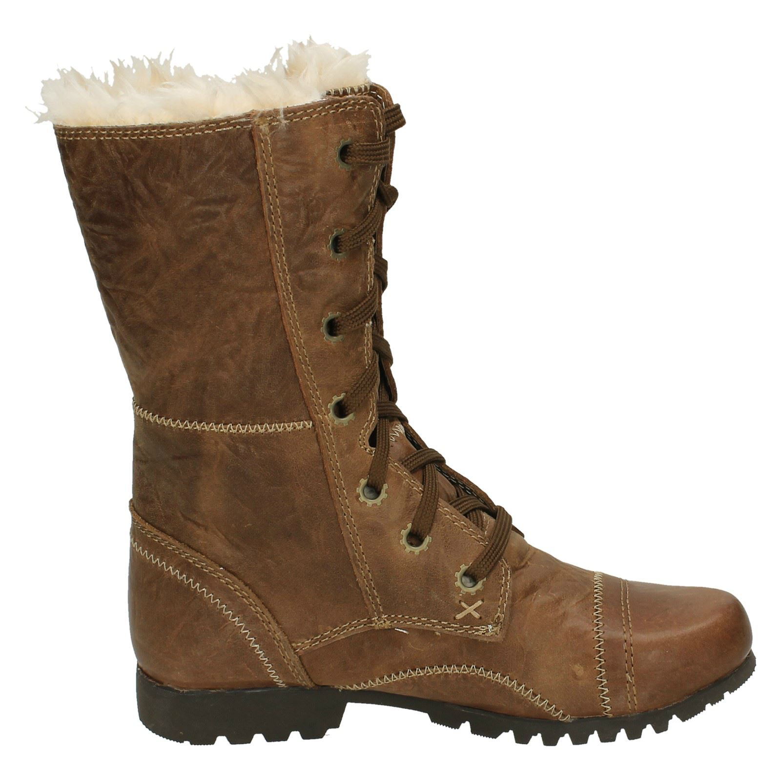 Ladies Legendary Raw by Caterpillar Fur Lined BOOTS 'jane Fur' Gingeroot (brown) UK 4 Wide eBay