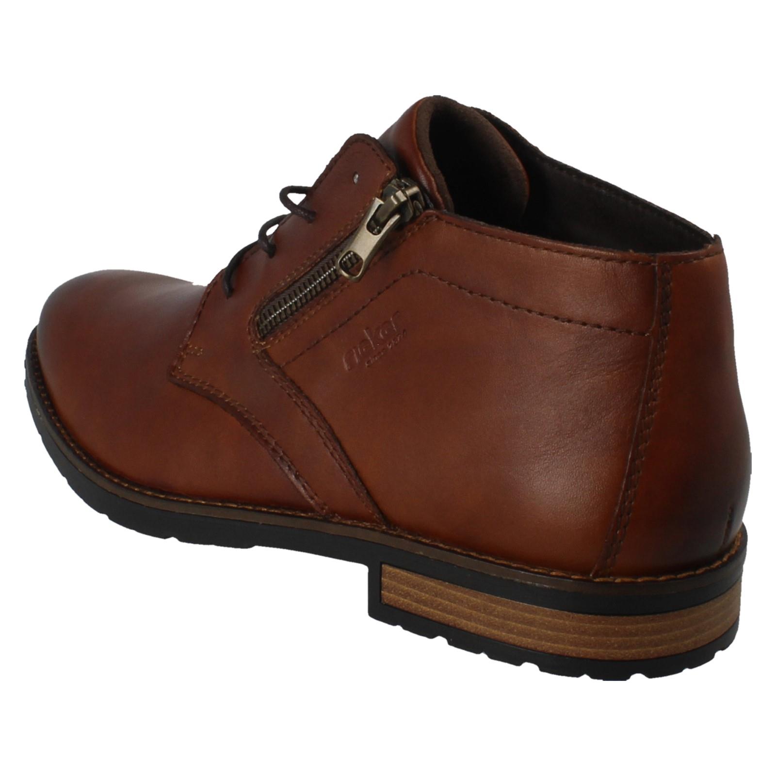 Mens Rieker Zip and Lace Up Fastening Chelsea Ankle Boots *14609* - Picture 4 of 10