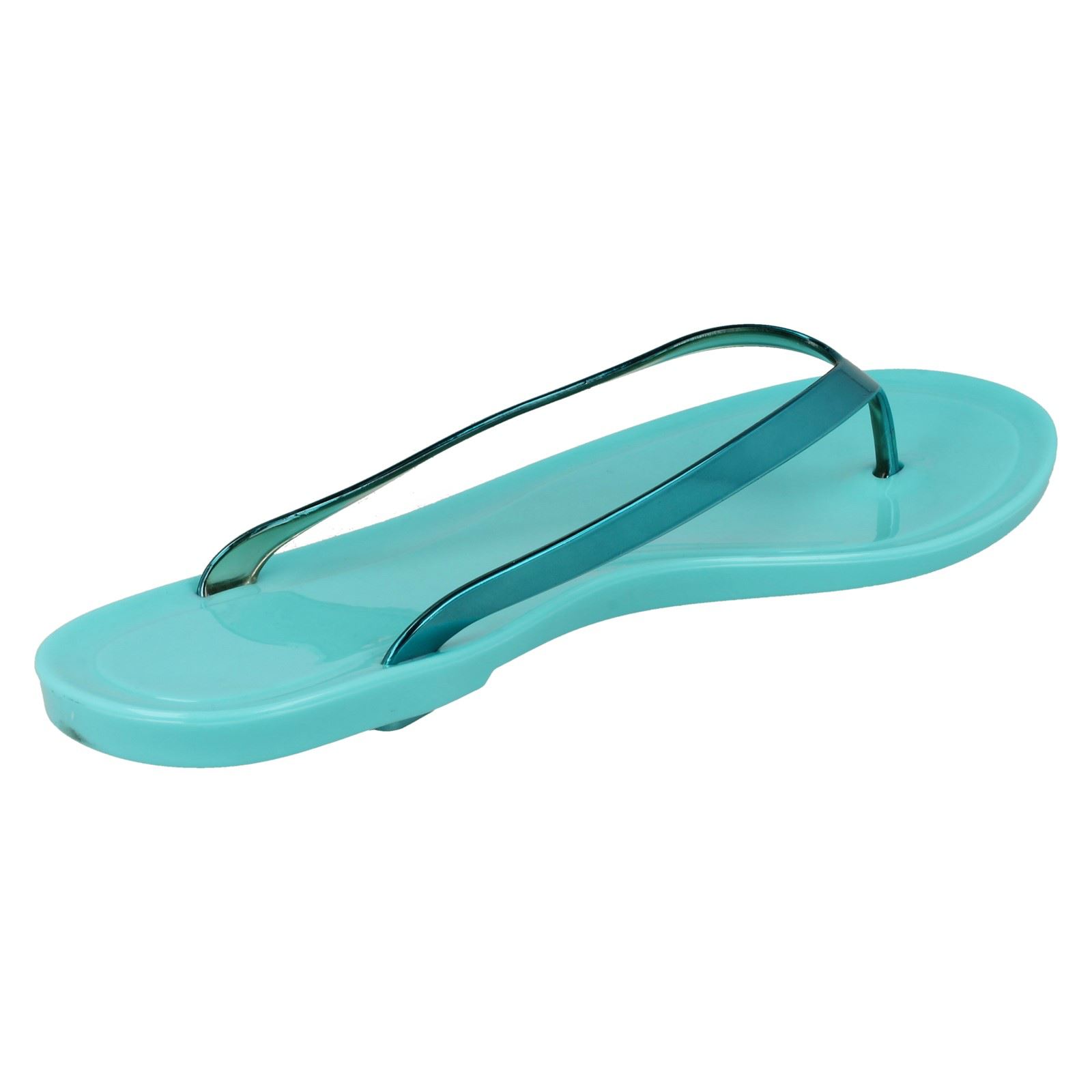 Damen Spot On flache metallische Zehenstegsandalen *Gelee * - Bild 28 von 28