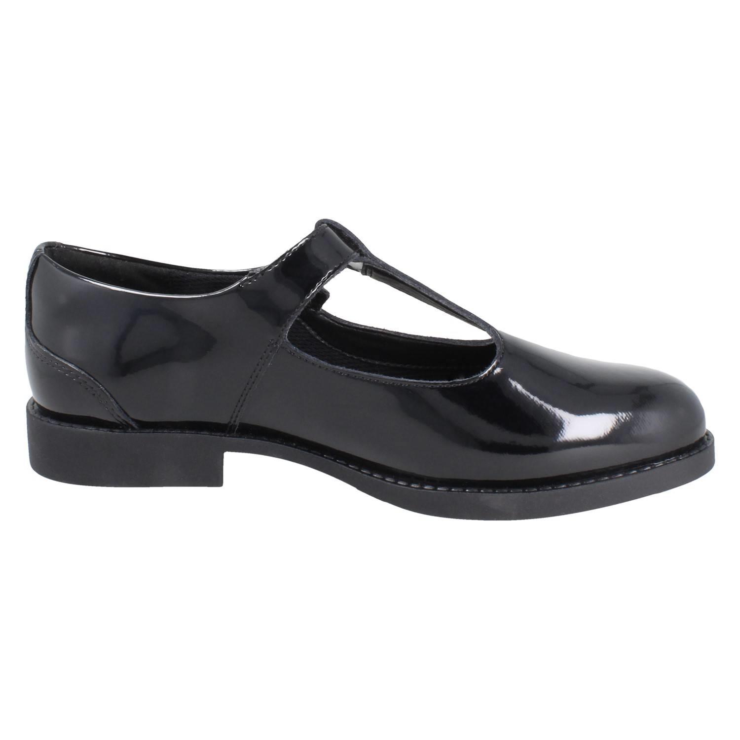 Ragazze Clarks Colletto Imbottito Classico Leather a T Fibbia Scuola Scarpe Tapa - Foto 8 di 20