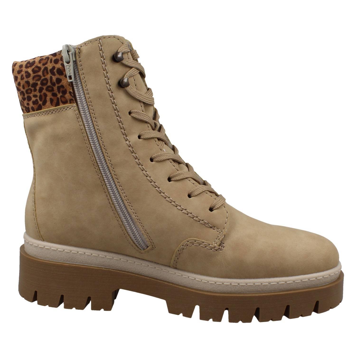 Femmes Rieker Doublé Chaud Météo Résistant Plateforme Bottines, Léopard Z9430 - Bild 7 von 10