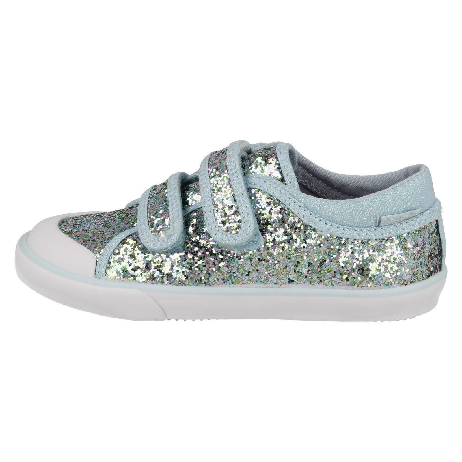 Iridescent Startrite Girls Glitter Canvas Pumps