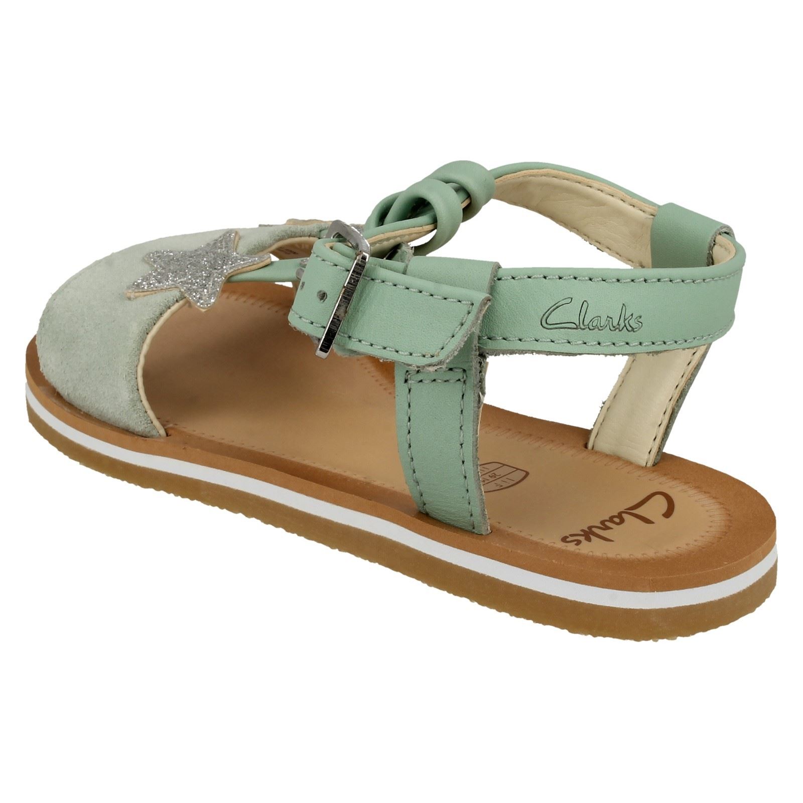 Girls Clarks Stylish Star Detailed Sandals Finch Summer K - Picture 4 of 19