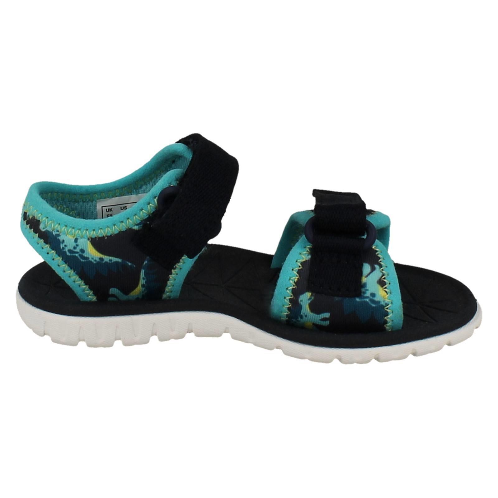Kids Clarks Pattern Detailed Adjustable Sandals Surfing Tide T - Picture 25 of 37